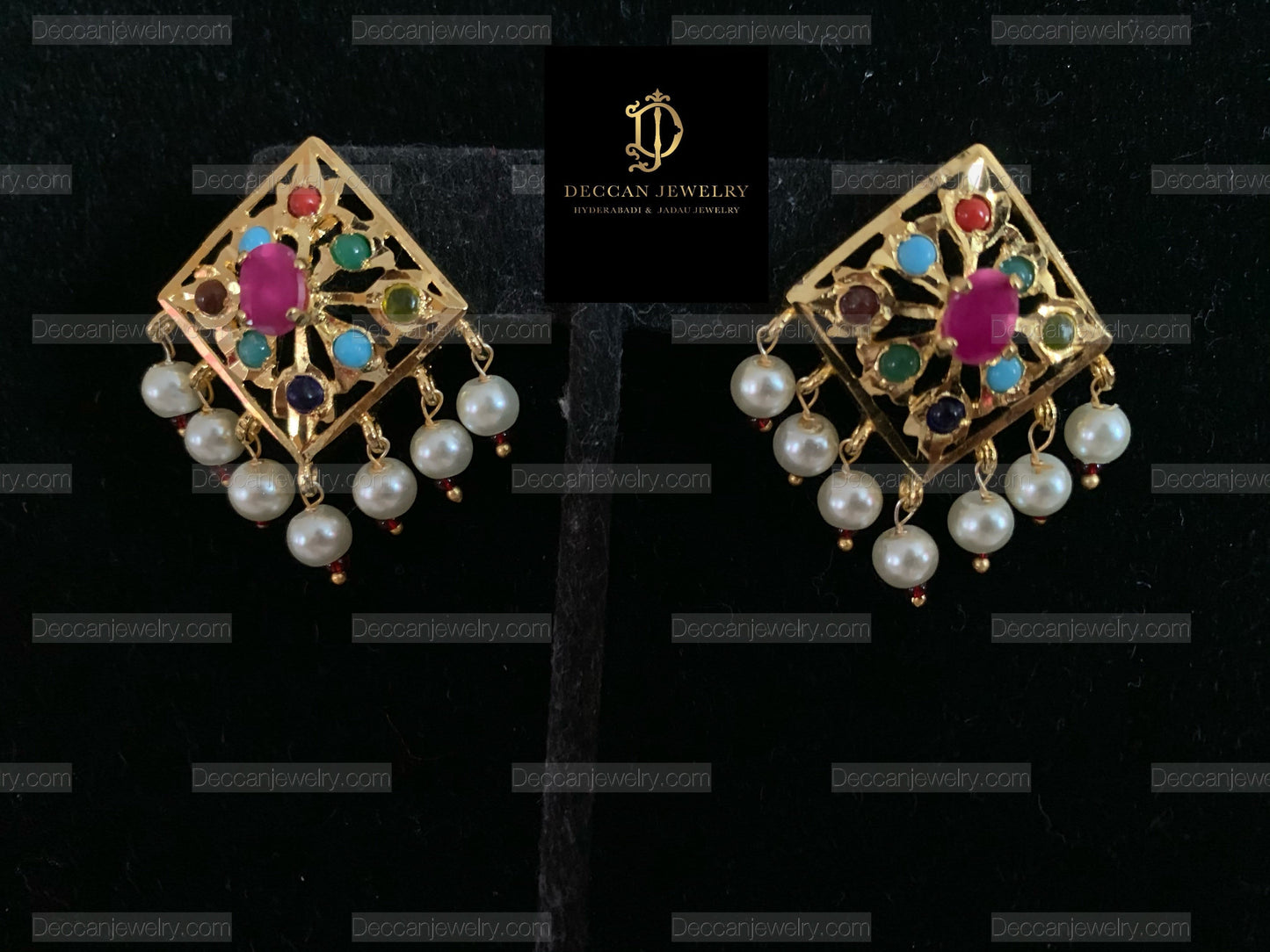 C89 Anushay choker set in navratan ( SHIPS IN 3 WEEKS )