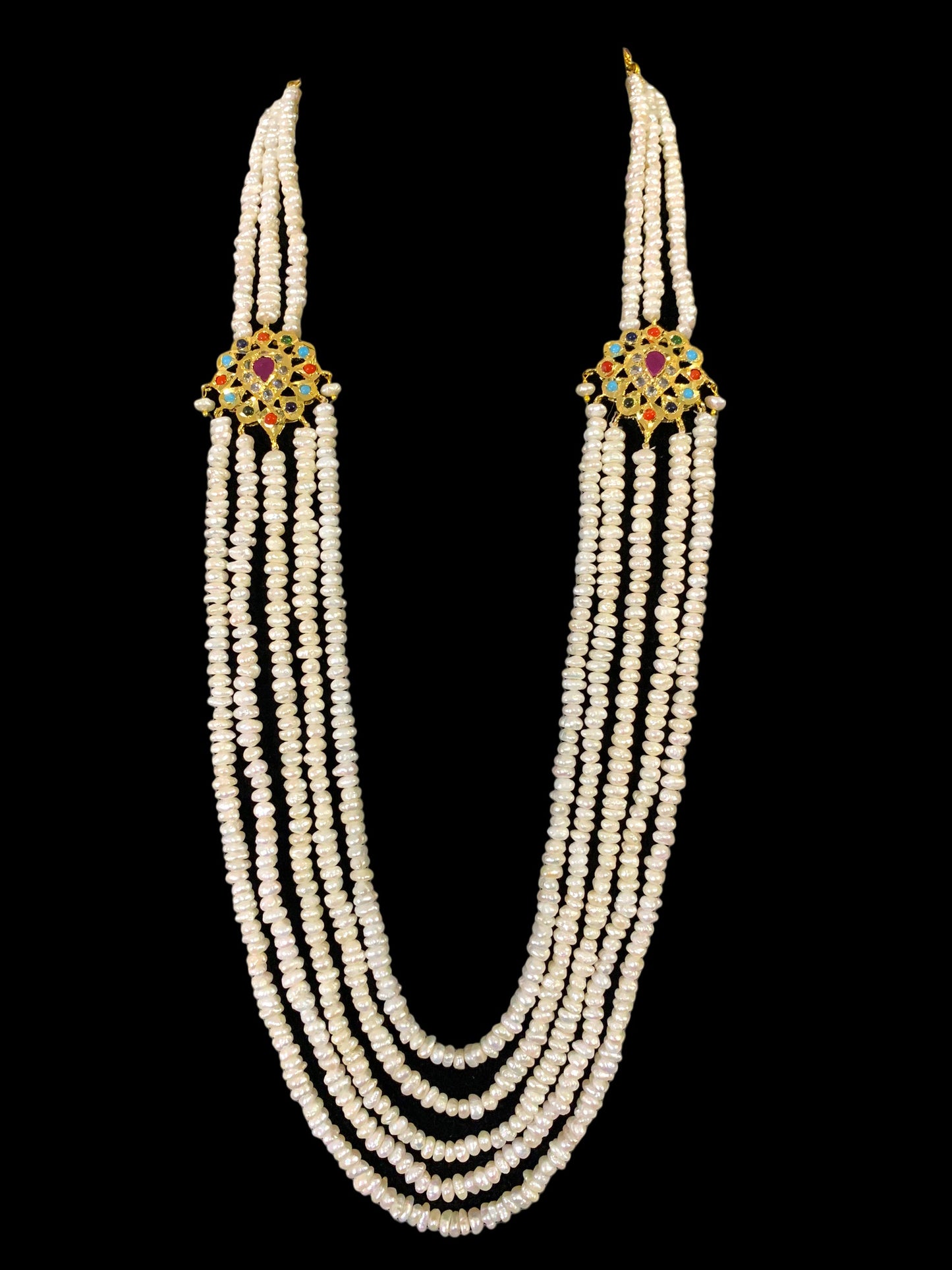 LN202 Deepa navratan fresh water pearl haar ( SHIPS IN 4 WEEKS )
