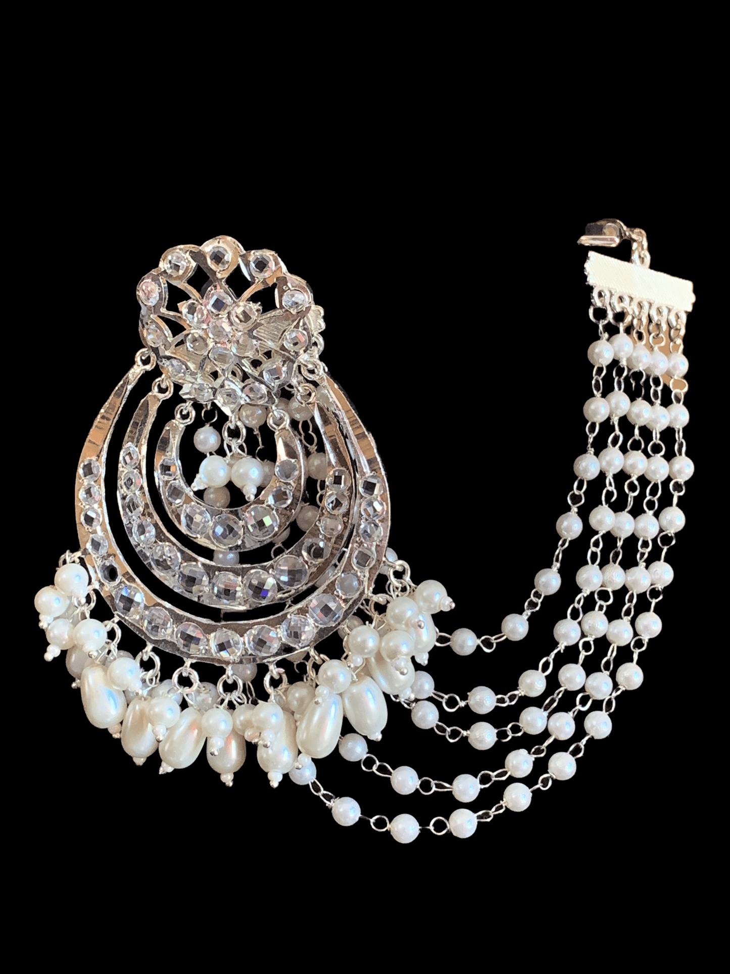 NS193 Malavika necklace set in silver plating ( SHIPS IN 3 WEEKS )