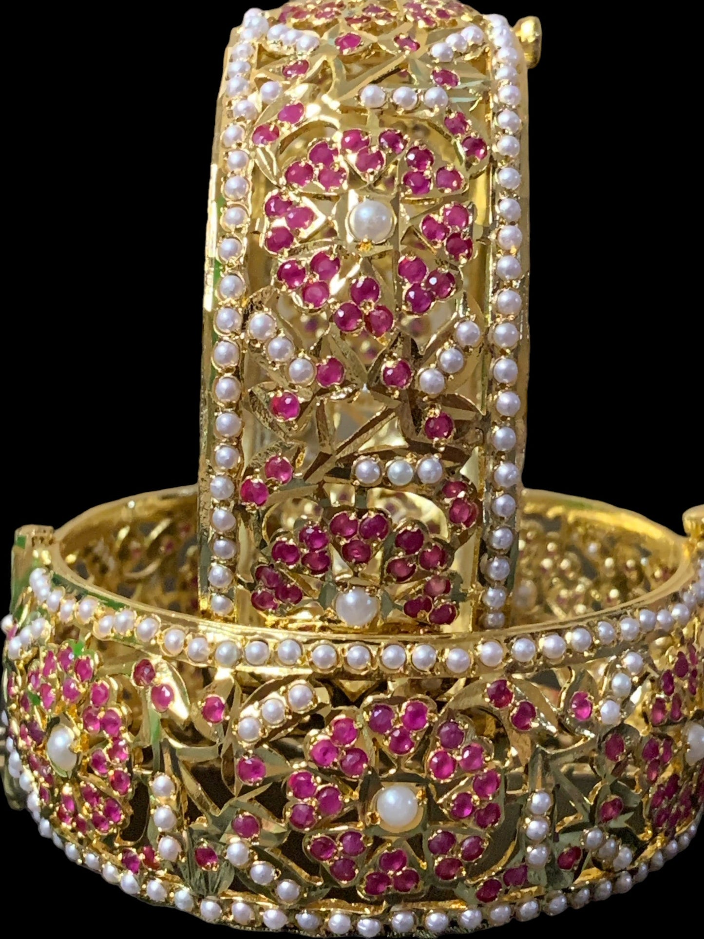 B139 Alea jadau bangles in rubies ( READY TO SHIP )