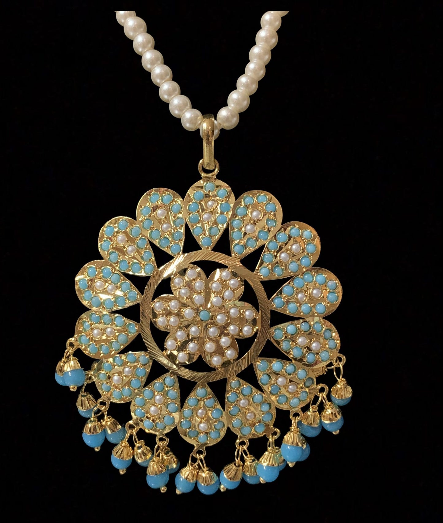 PS486 Kavya pendant set in Feroza ( READY TO SHIP )