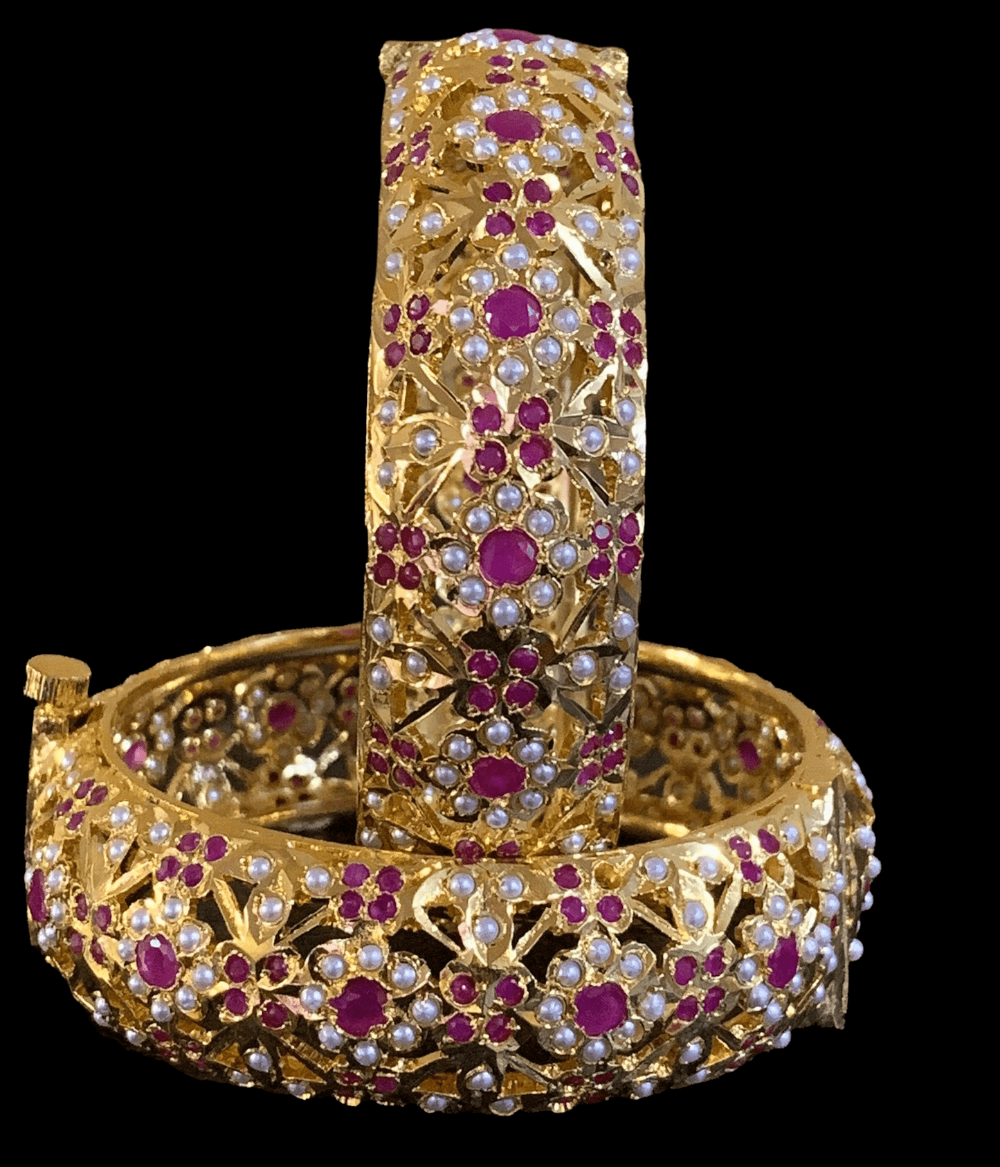 B8 Shibra bangles in ruby one pair ( READY TO SHIP )
