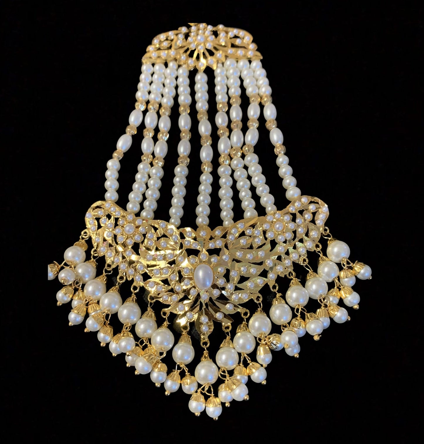 DJHR44 Hema jadau jhoomar in pearls ( READY TO SHIP )