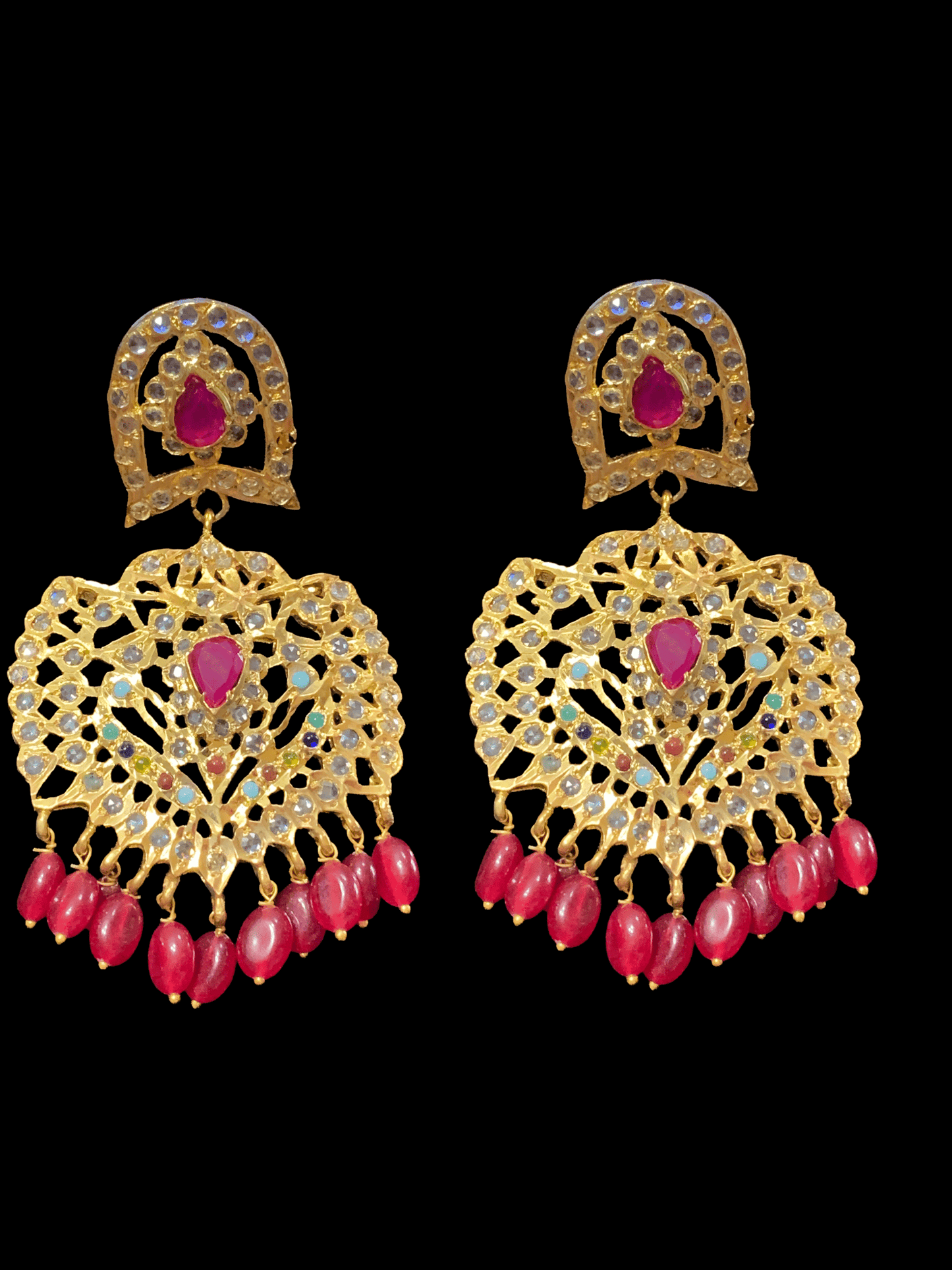 C54 Jenna jadau navratan choker with earrings( READY TO SHIP )