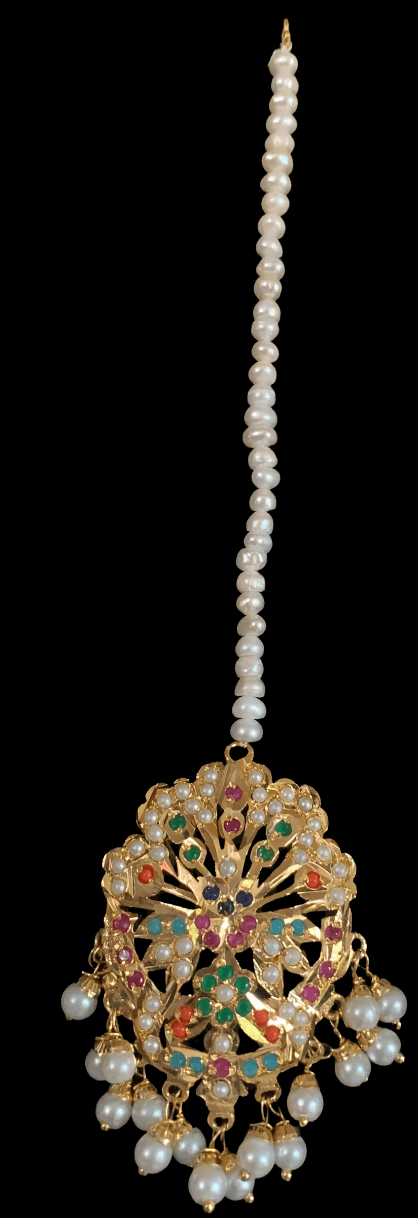 LN208 punjabi Jadau Rani haar in fresh water pearls ( READY TO SHIP )