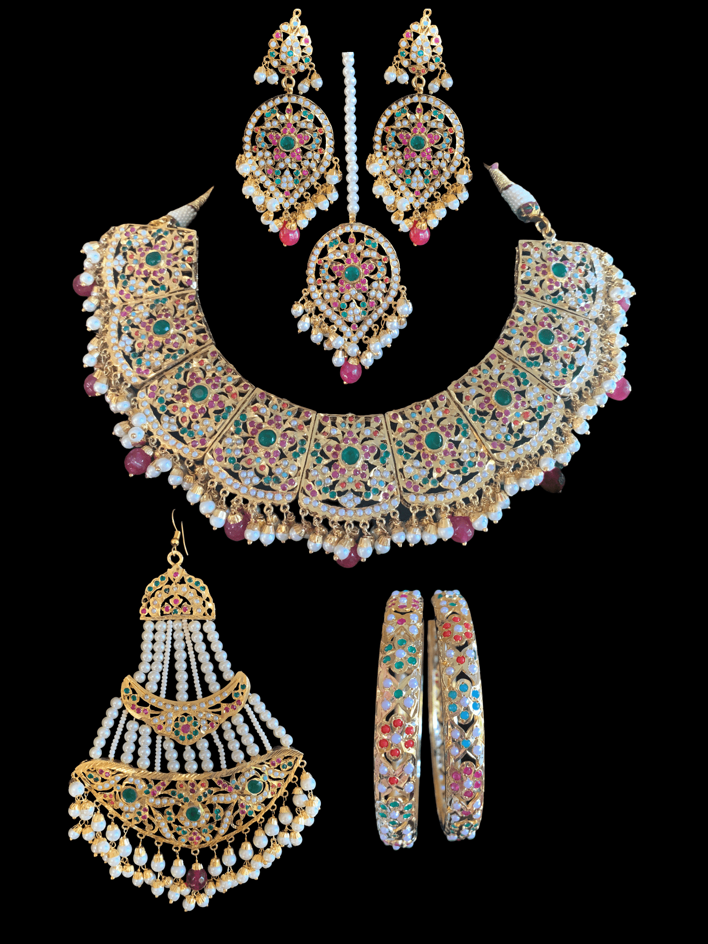 BR64 chriselle bridal set in Navratan ( READY TO SHIP )