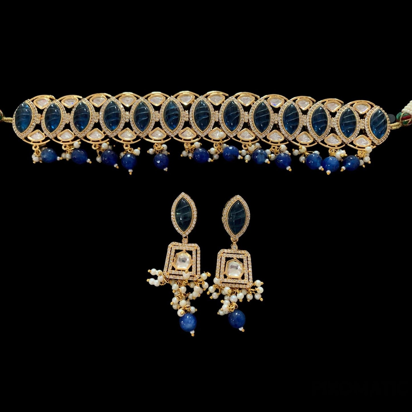 Chavi blue polki choker ( READY TO SHIP )