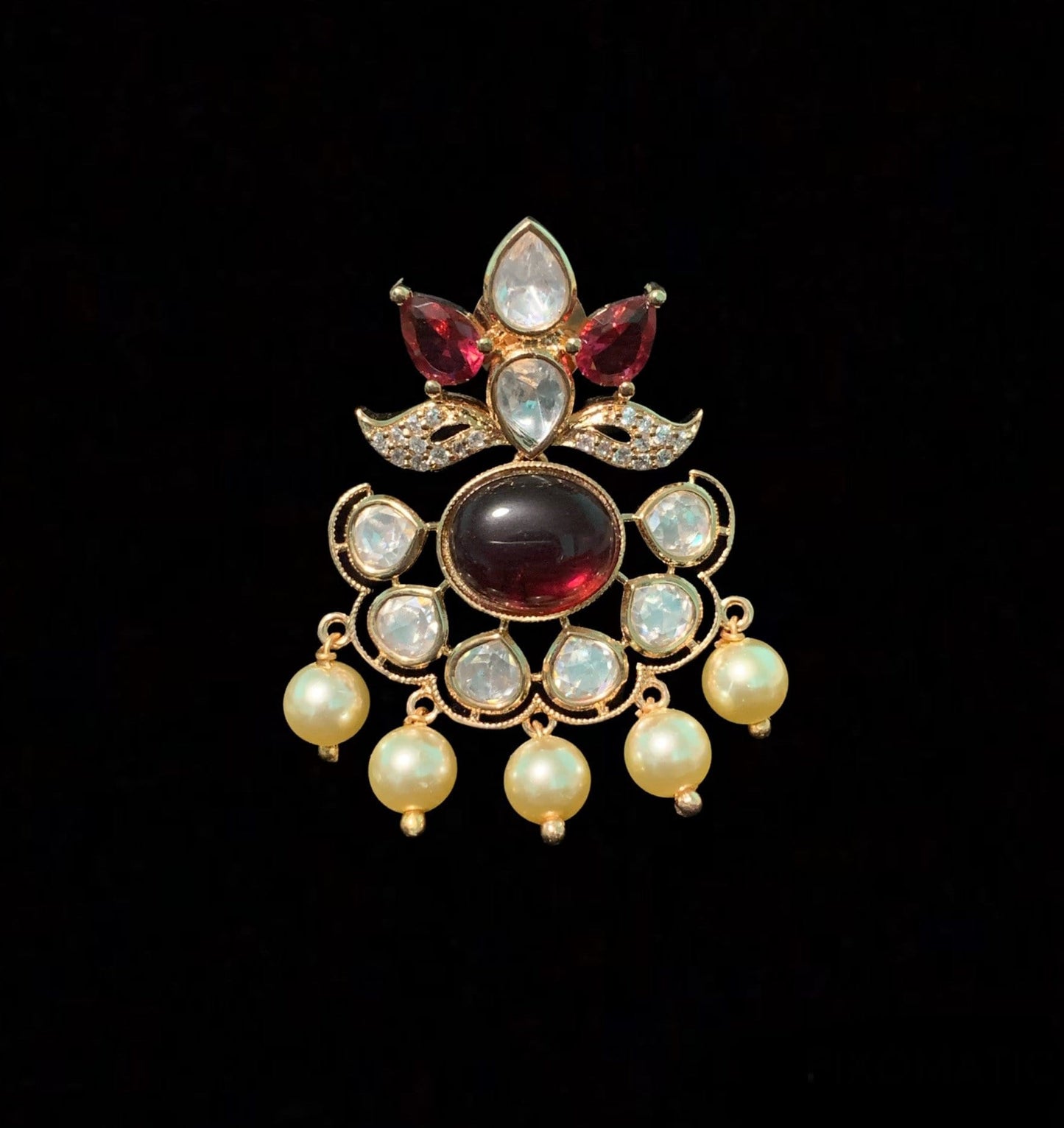 ET555 Polki and Cz tops in red ( READY TO SHIP )