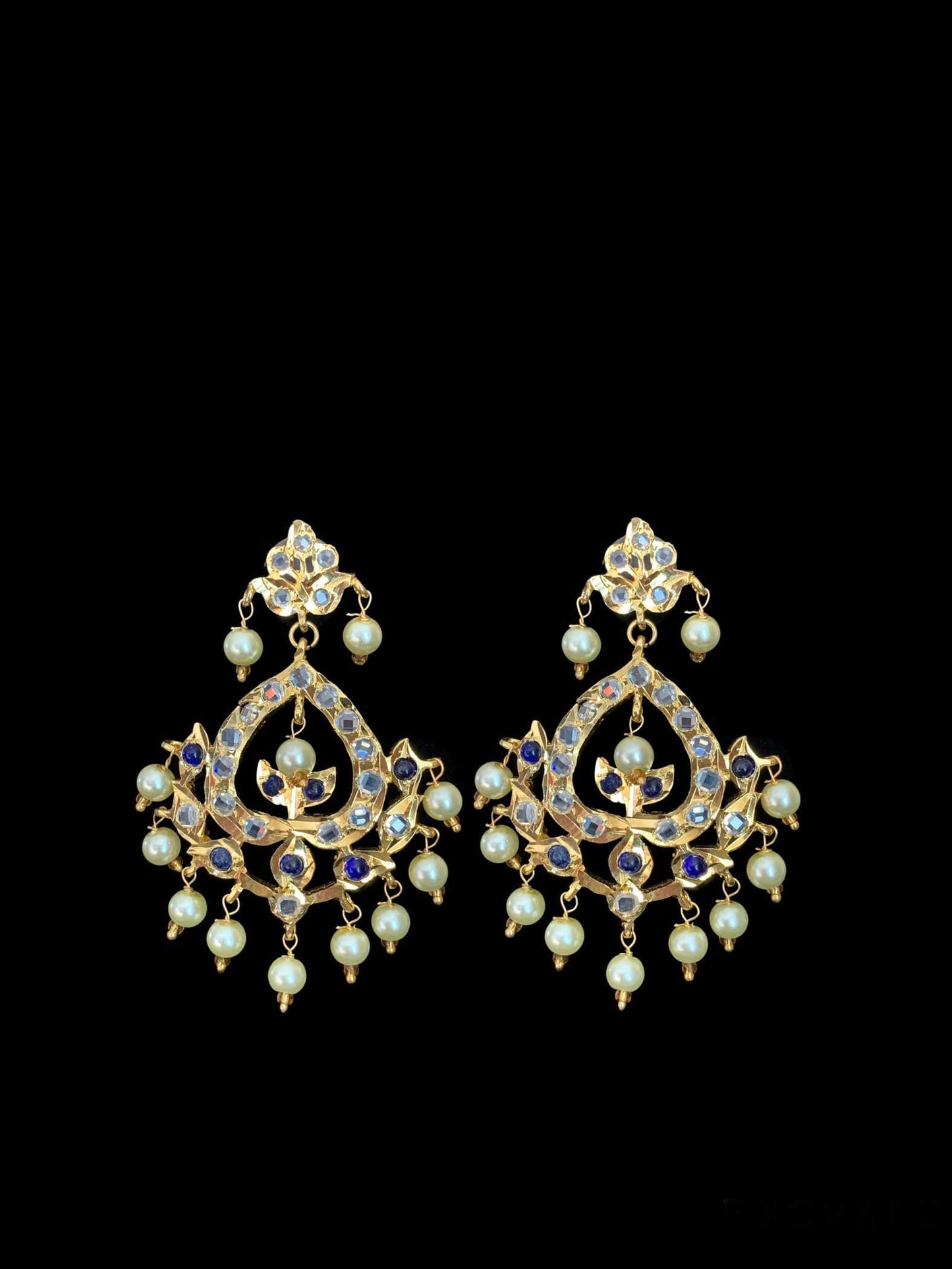 Diana sapphire pendant set with Chandbali(SHIPS IN 4 WEEKS )