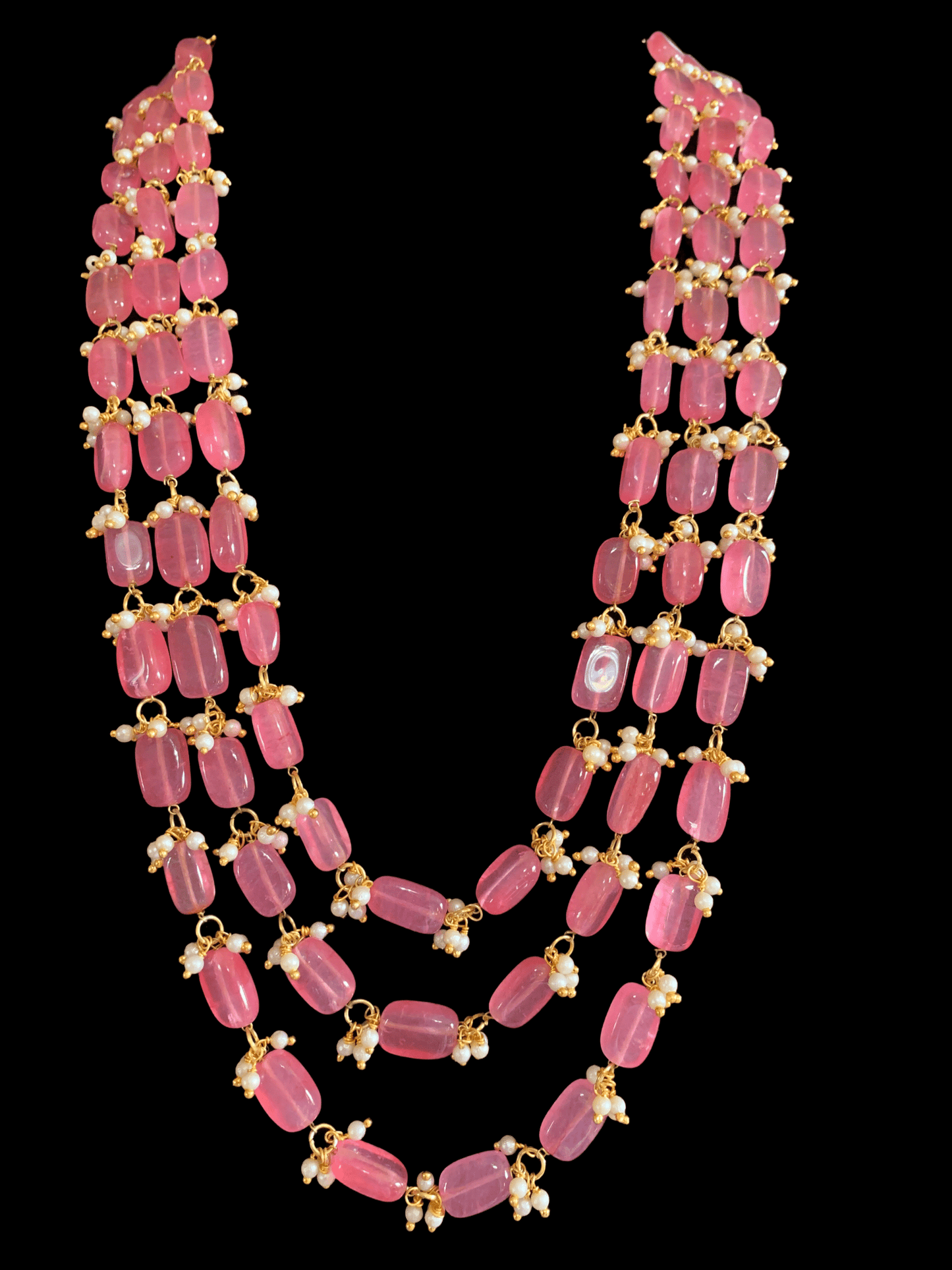 NS305 Piyali beaded necklace - rose quartz ( READY TO SHIP )