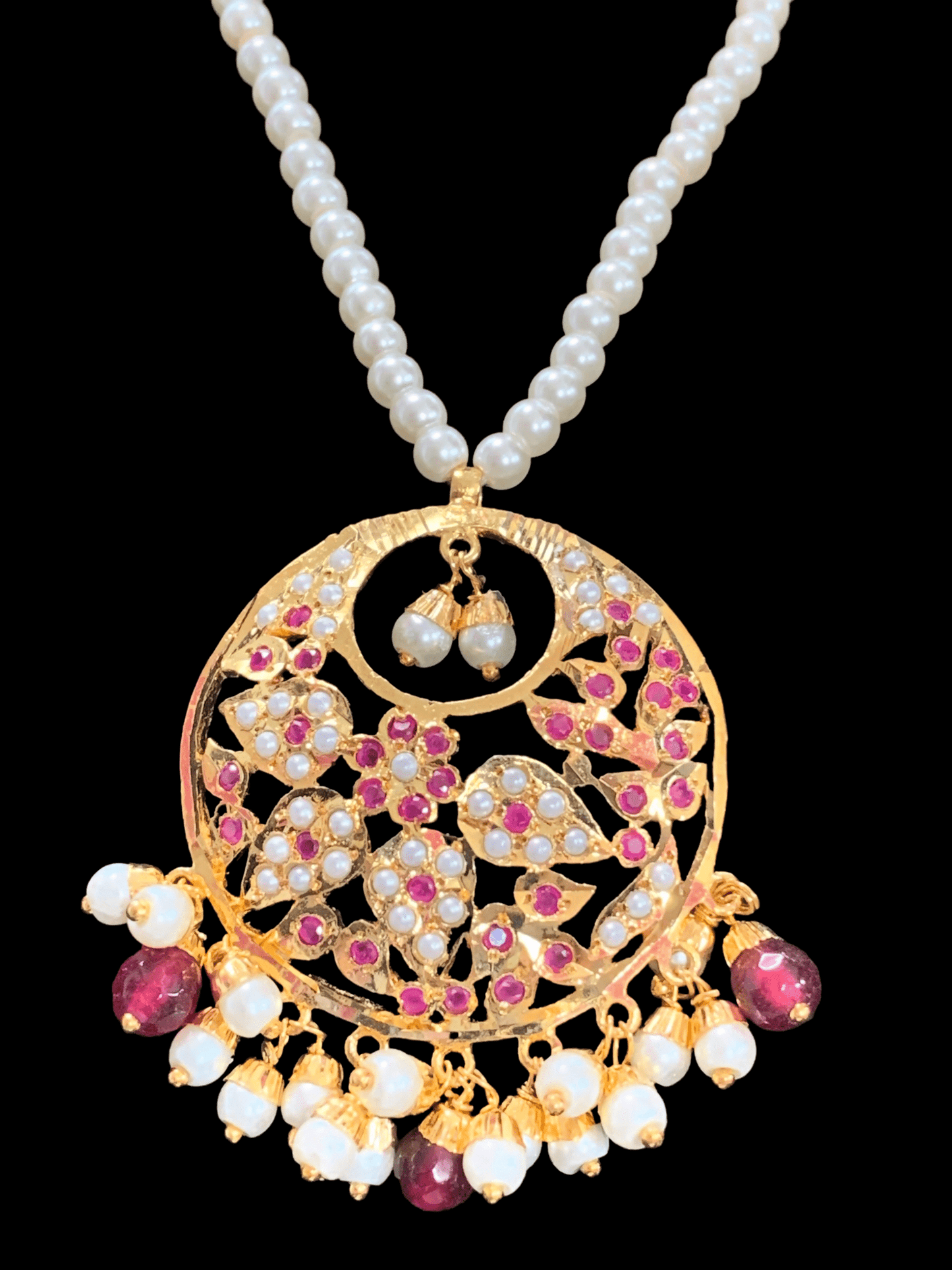 PS446 Naina pendant set ( ruby ) ( READY TO SHIP)