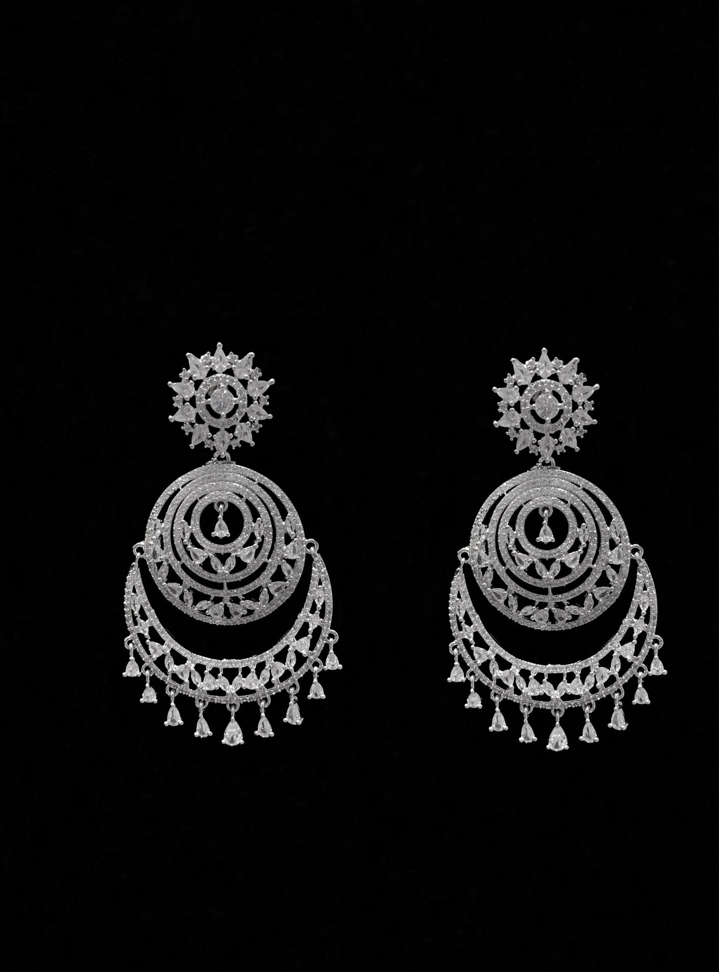 NS154 Mansi cz necklace set in silver plating ( READY TO SHIP )