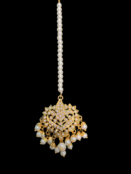 DJTK98 Mehwish jadau tika ( pearls  ) ( SHIPS IN 1 WEEK )