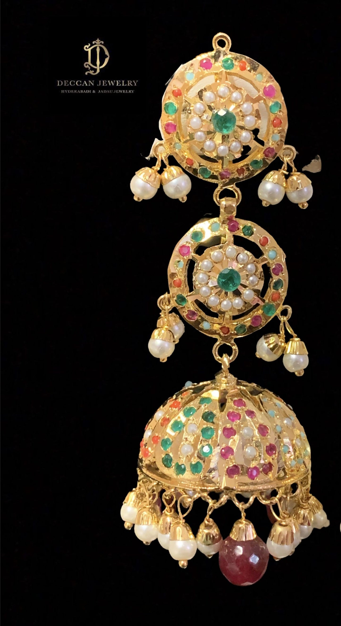 DER362 Hira jhumka ( READY TO SHIP )