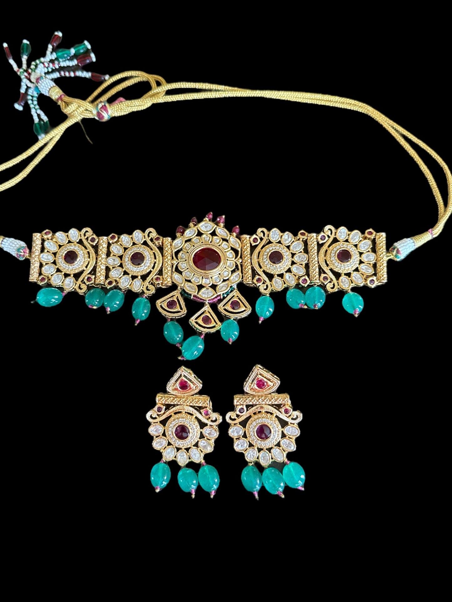 C239 Dania kundan choker set ( READY TO SHIP )