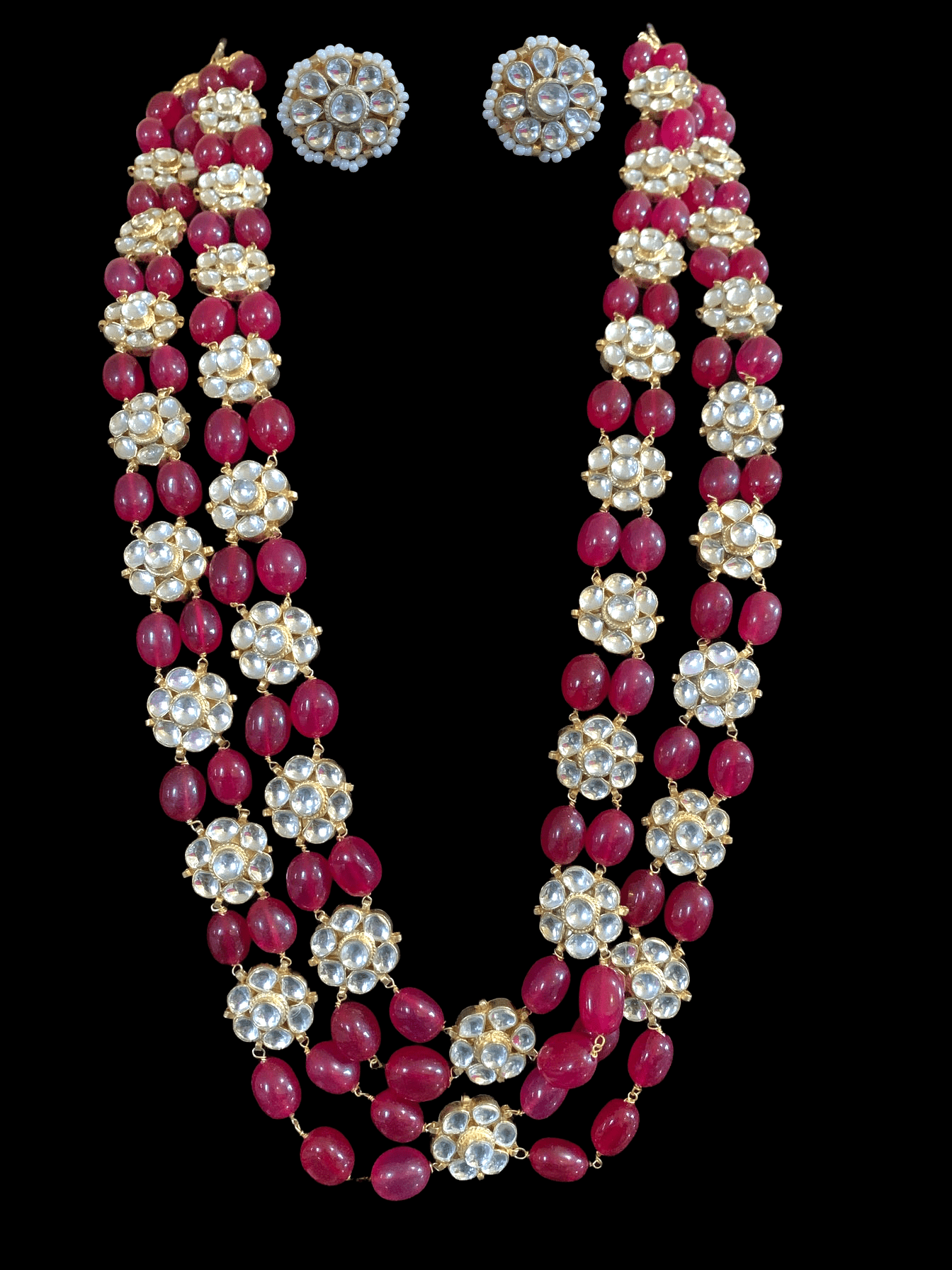 SAT4 Sumaina long necklace - Ruby (READY TO SHIP )