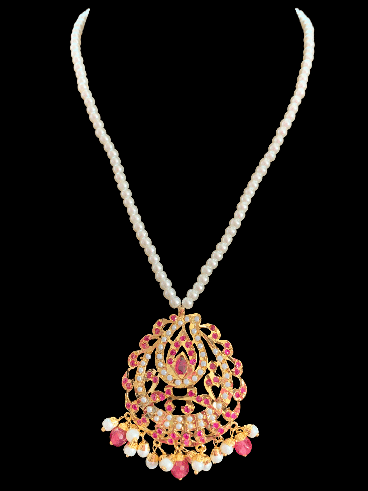 PS471 Jadau pendant set in ruby ( READY TO SHIP)
