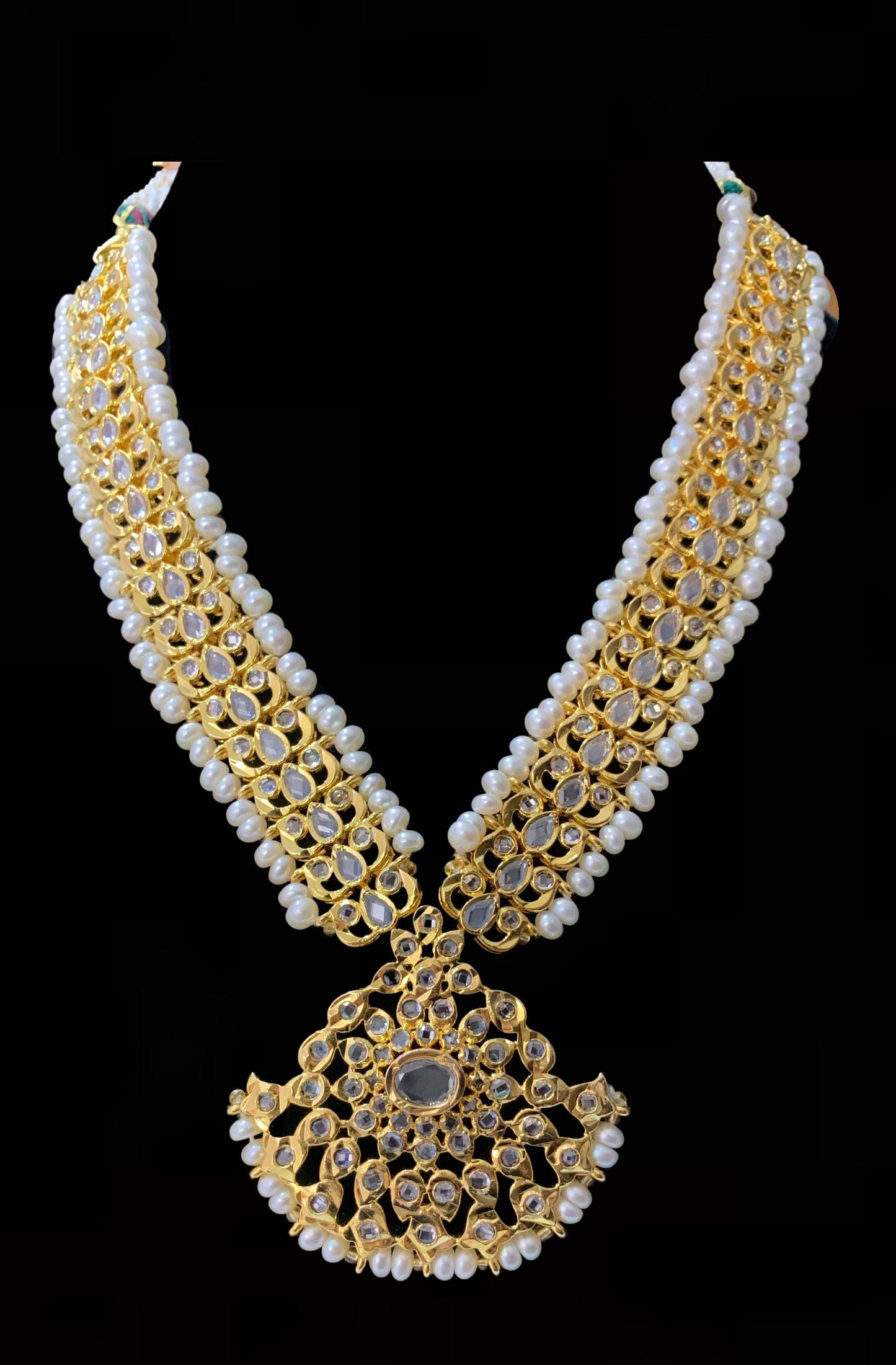 NS109 Ujwala Hyderabadi freshwater pearl necklace set with earrings (READY TO SHIP )