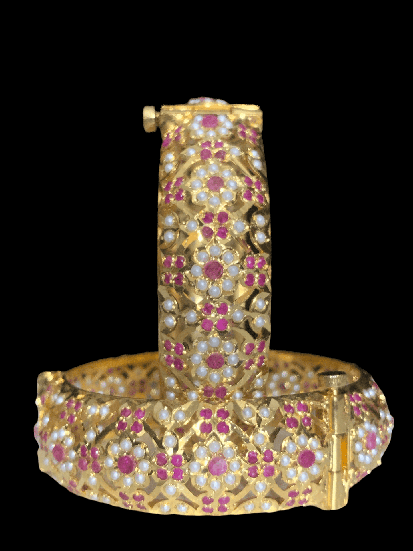 B8 Shibra bangles in ruby one pair ( READY TO SHIP )