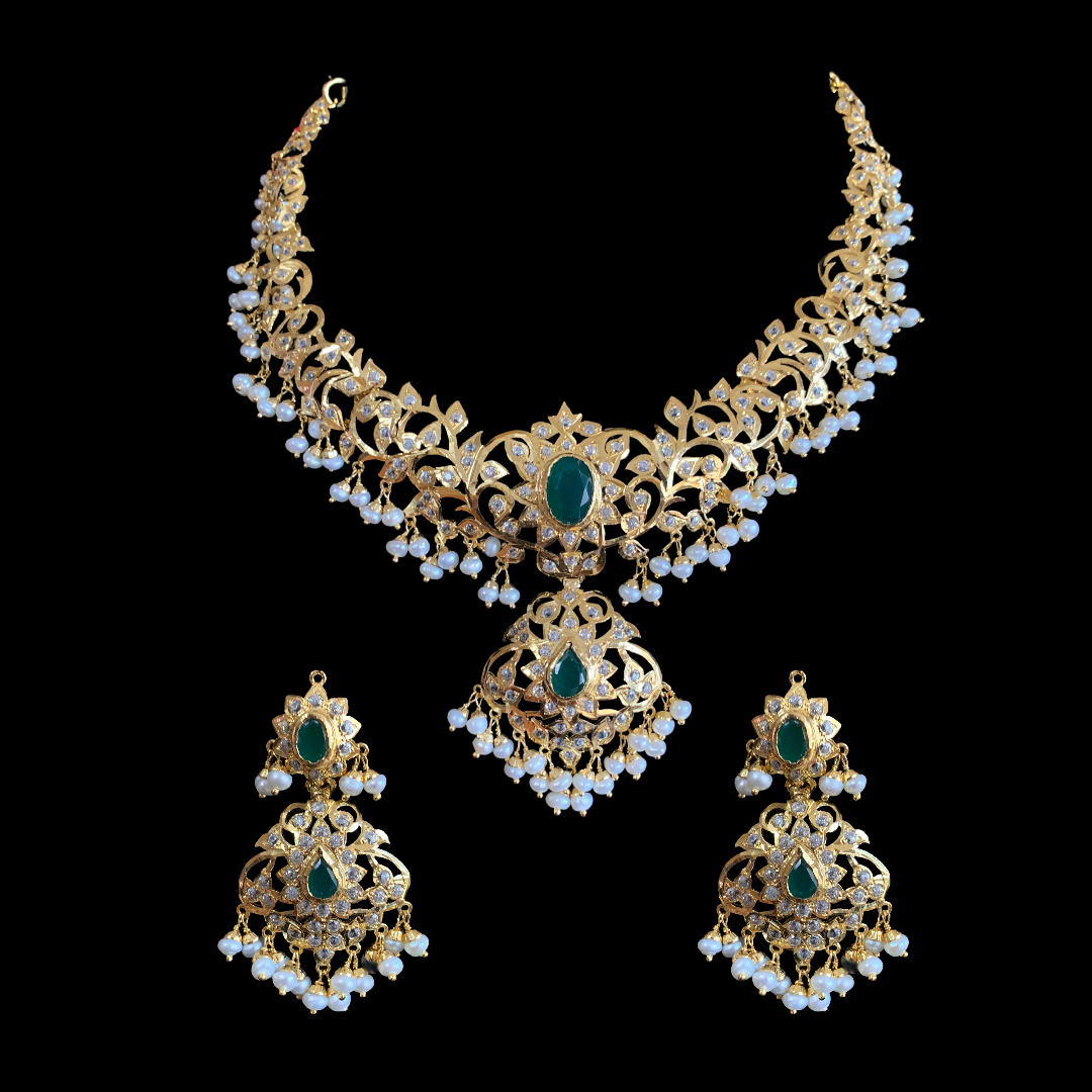 AFSANA gold plated silver necklace set ( SHIPS IN 5 WEEKS )