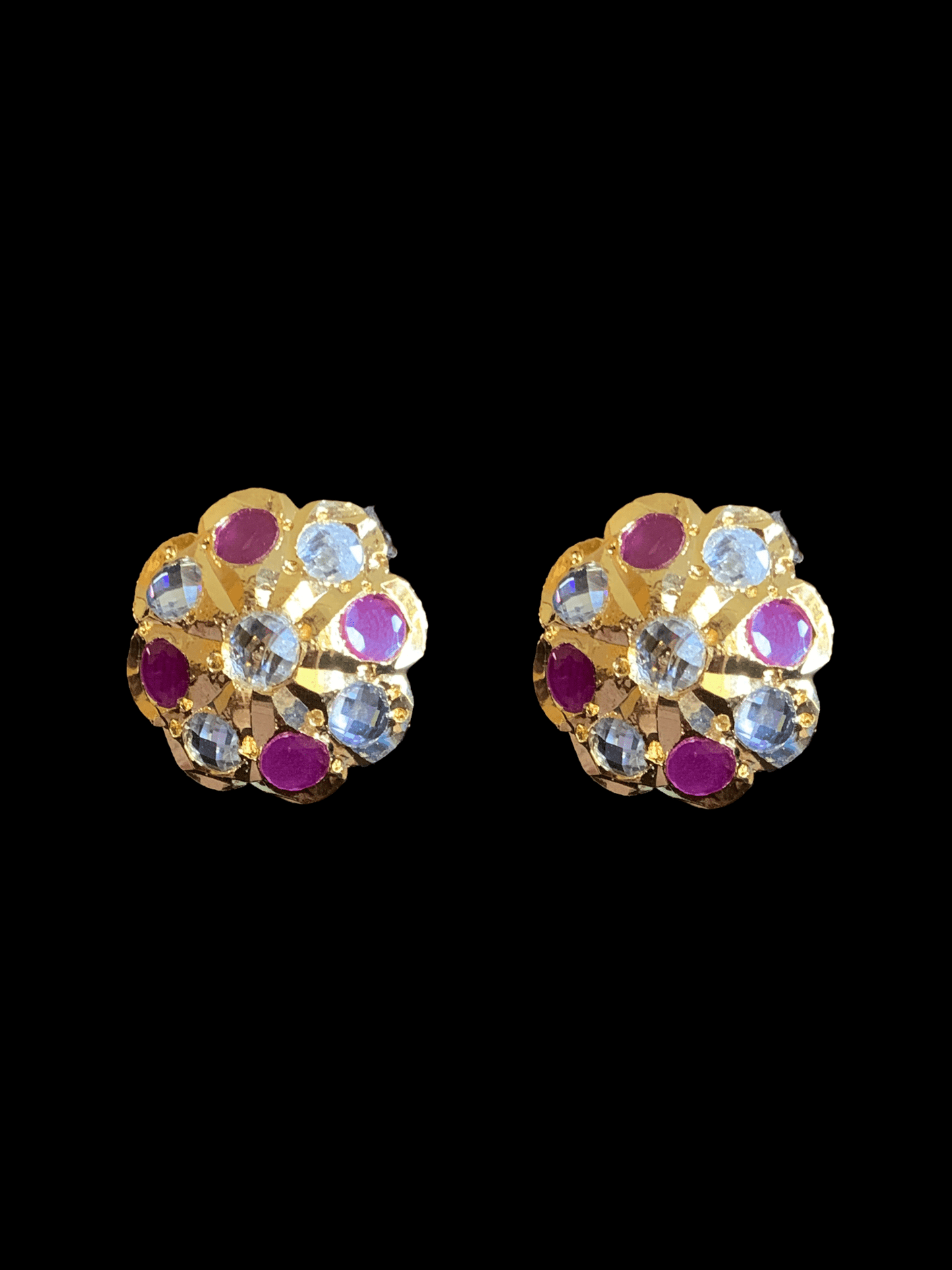 PS429 Sara hyderabadi Jadau flower pendant and earrings set in ruby ( READY TO SHIP )