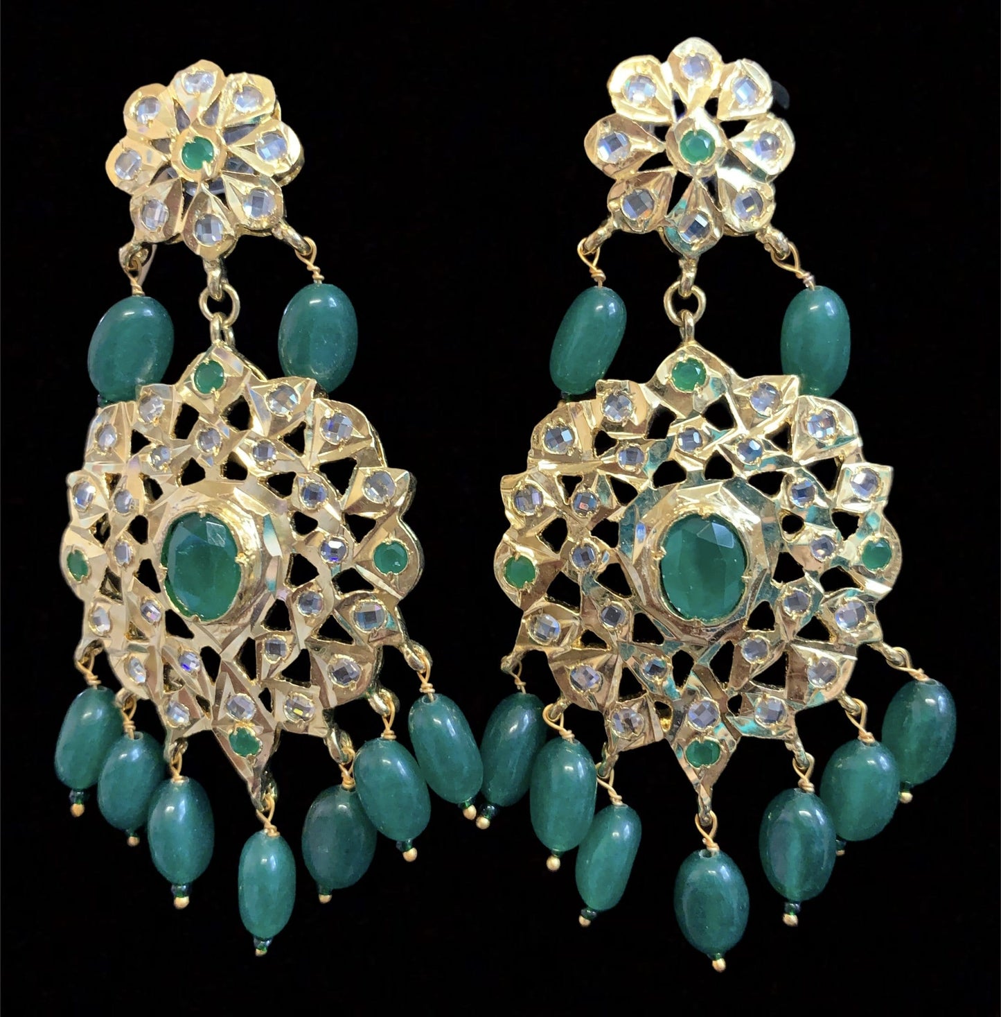 LN43 Asif jaahi haar in green ( SHIPS IN 2 WEEKS )