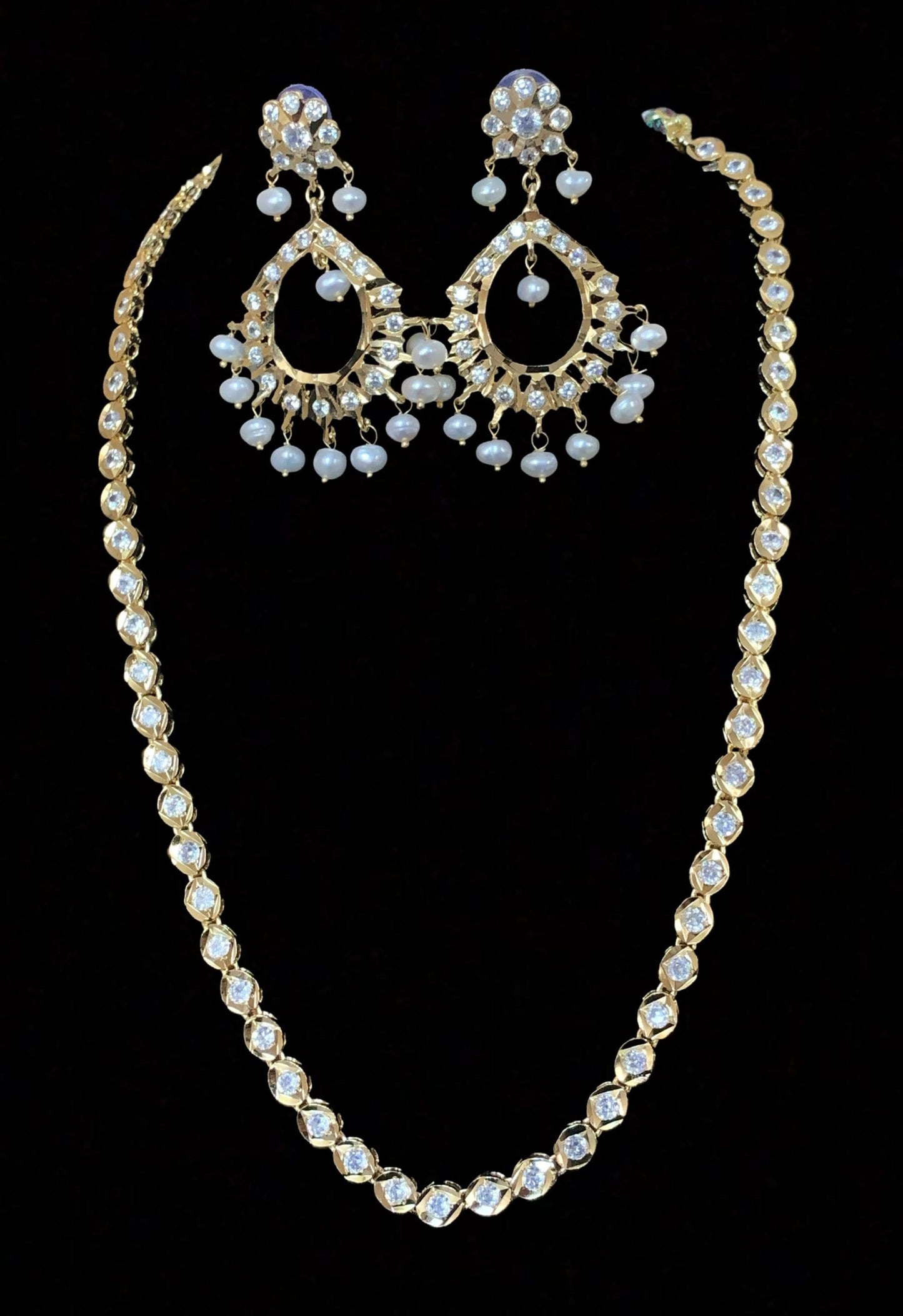 NS94 Bhanu necklace with chandbali ( SHIPS IN 4 WEEKS )