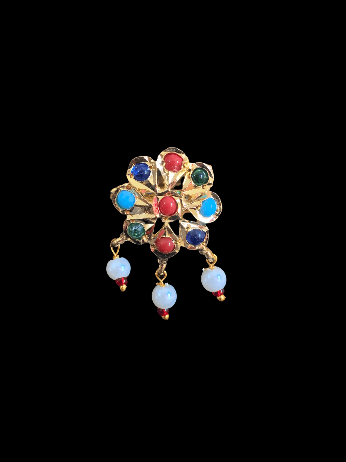 NS194 Malavika necklace set in Navratan ( SHIPS IN 2 WEEKS )