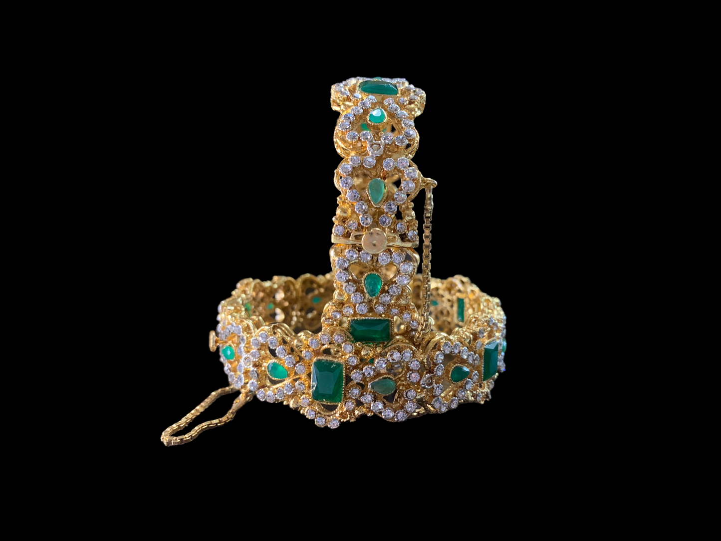 B118 green gold plated bangles - set of 2 ( READY TO SHIP)