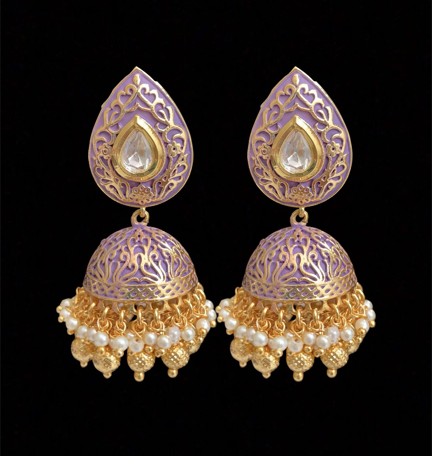 Reja jhumka purple ( READY TO SHIP )