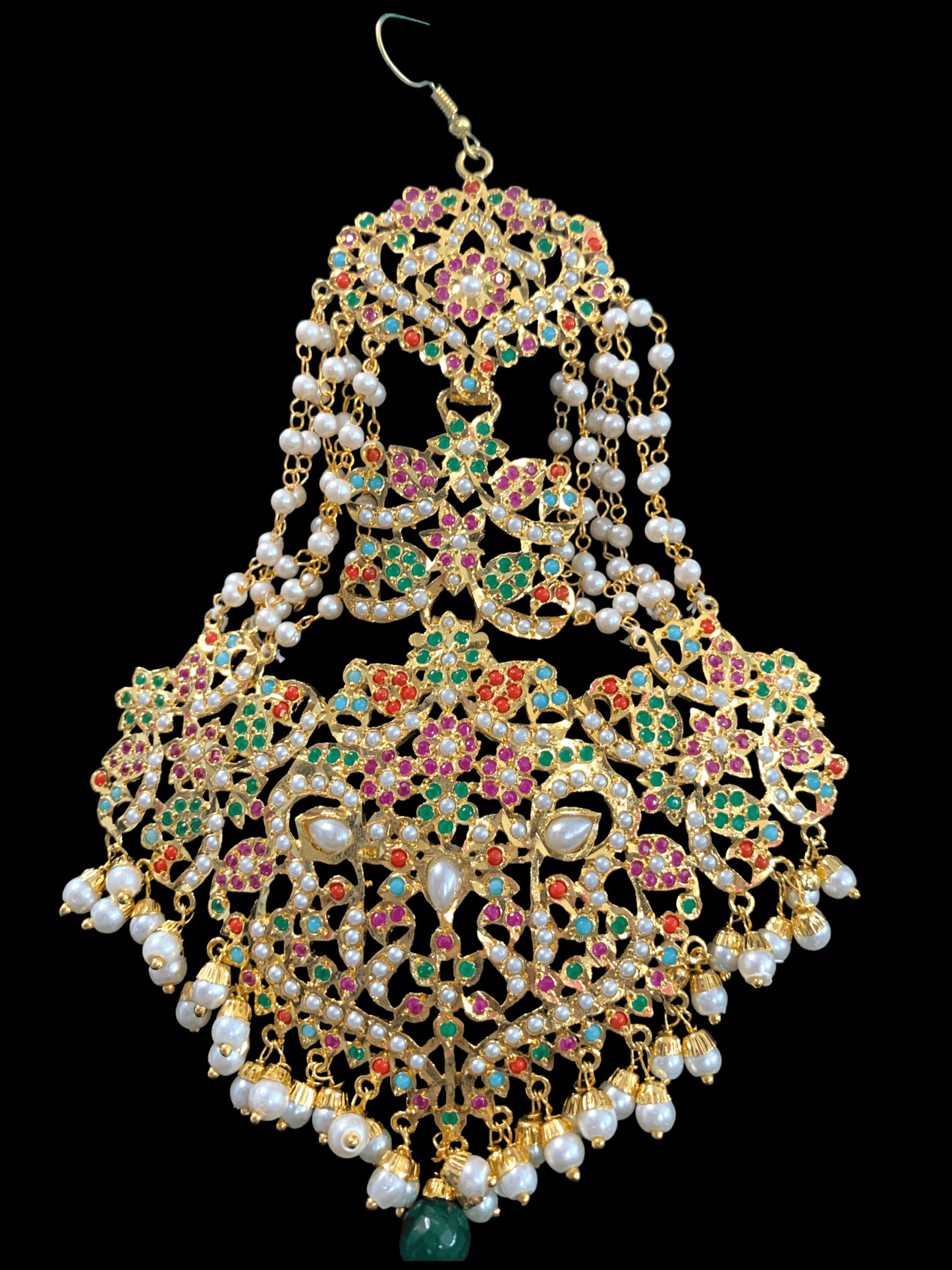 DJHR47 Neeli jadau jhoomar in Navratan ( READY TO SHIP )