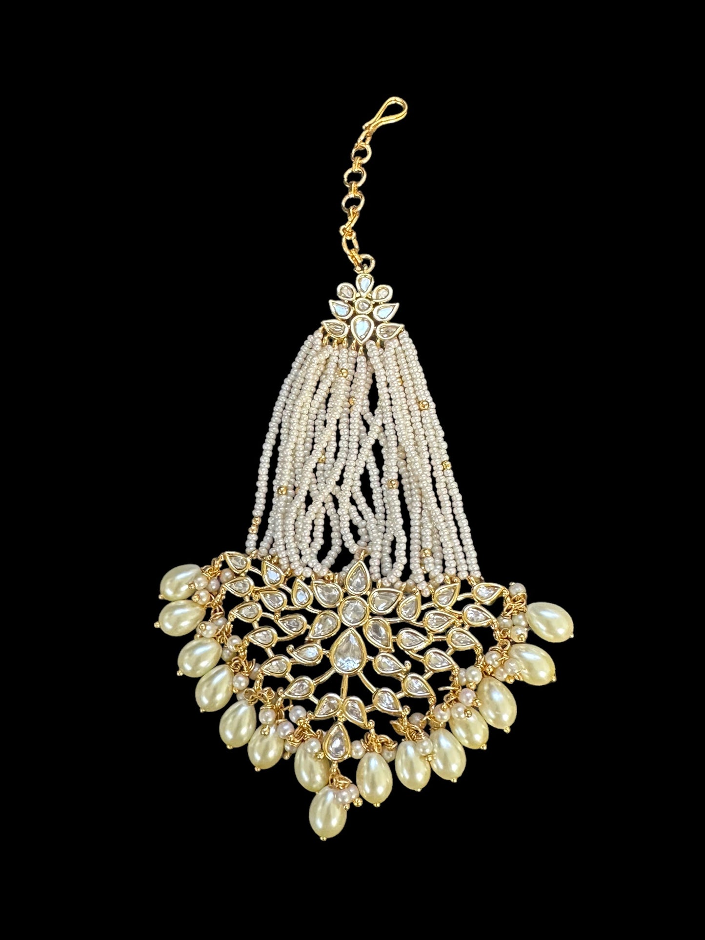 DJHR84 Gold plated high quality Polki jhoomar ( READY TO SHIP )