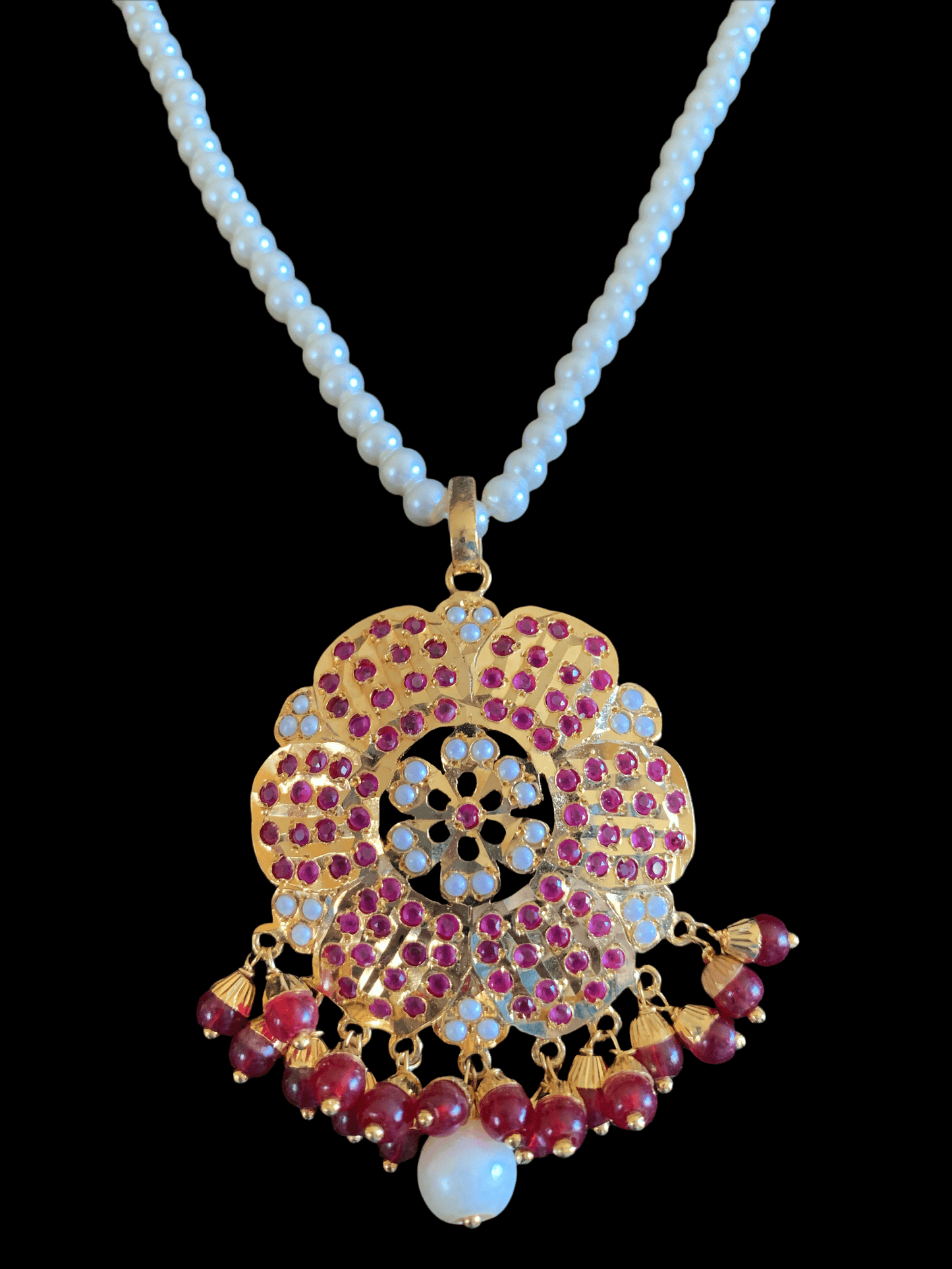 PS3 Maira pendant set in ruby ( SHIPS IN 4 WEEKS )