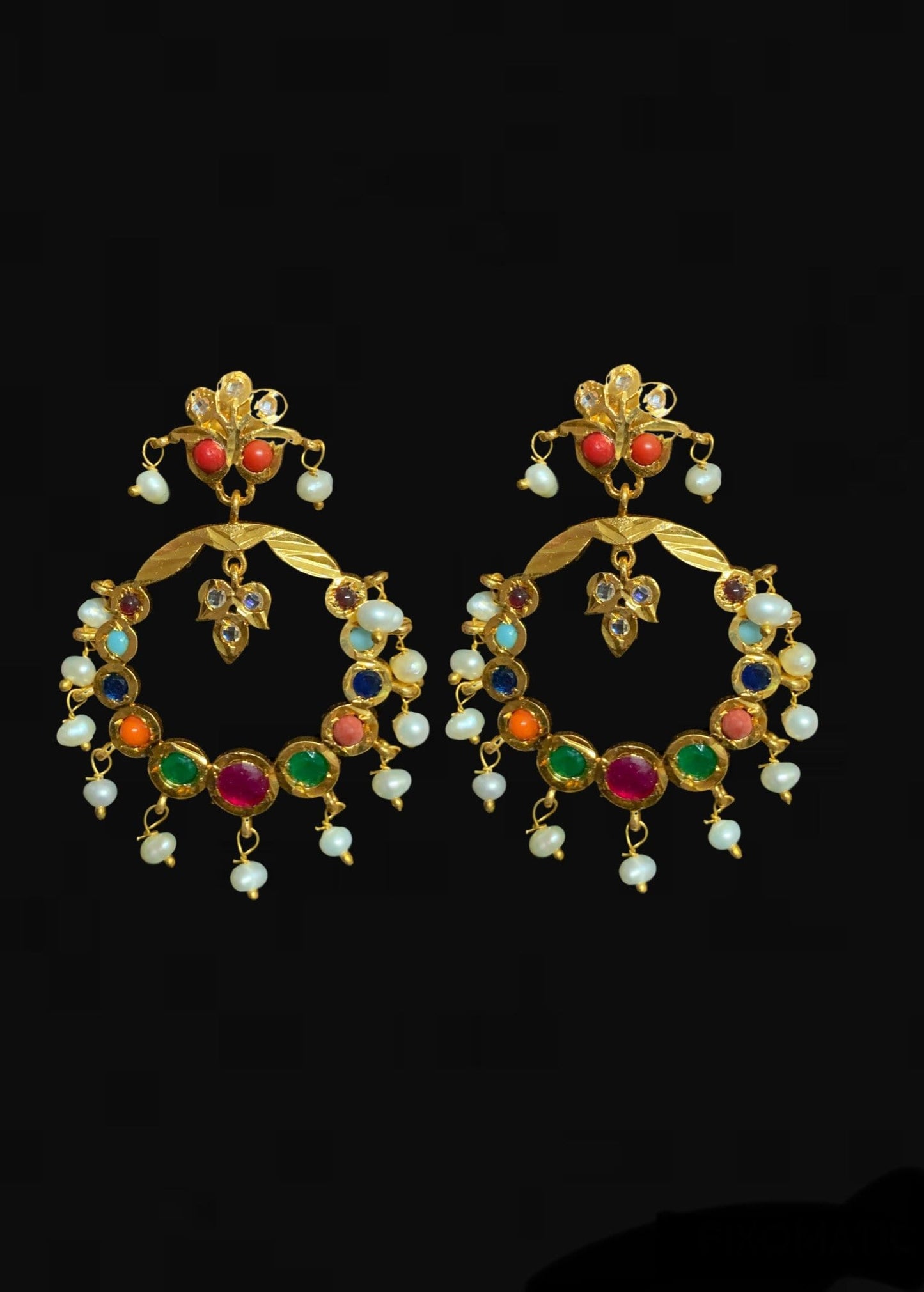 Hareem hyderabadi navratan Rani haar with fresh water pearls ( READY TO SHIP )