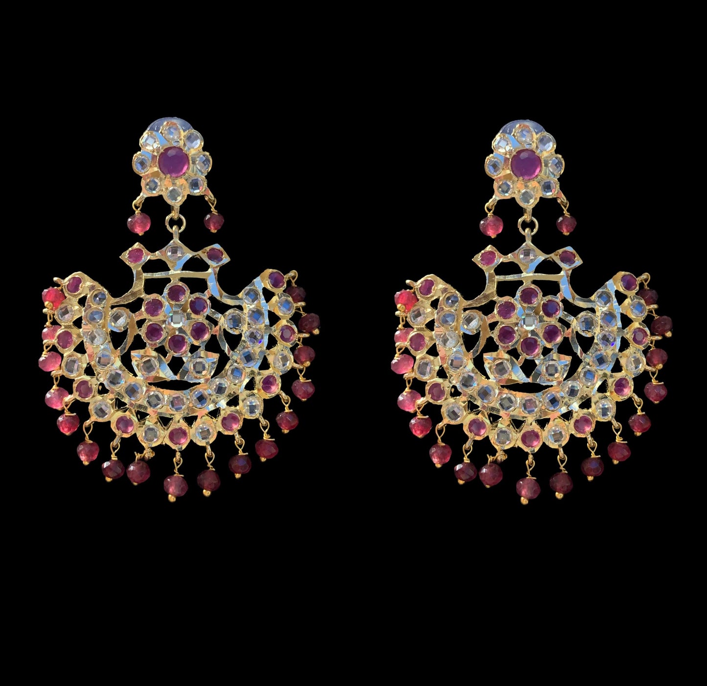 DJET9 Saha chandbali tika in ruby ( READY TO SHIP )