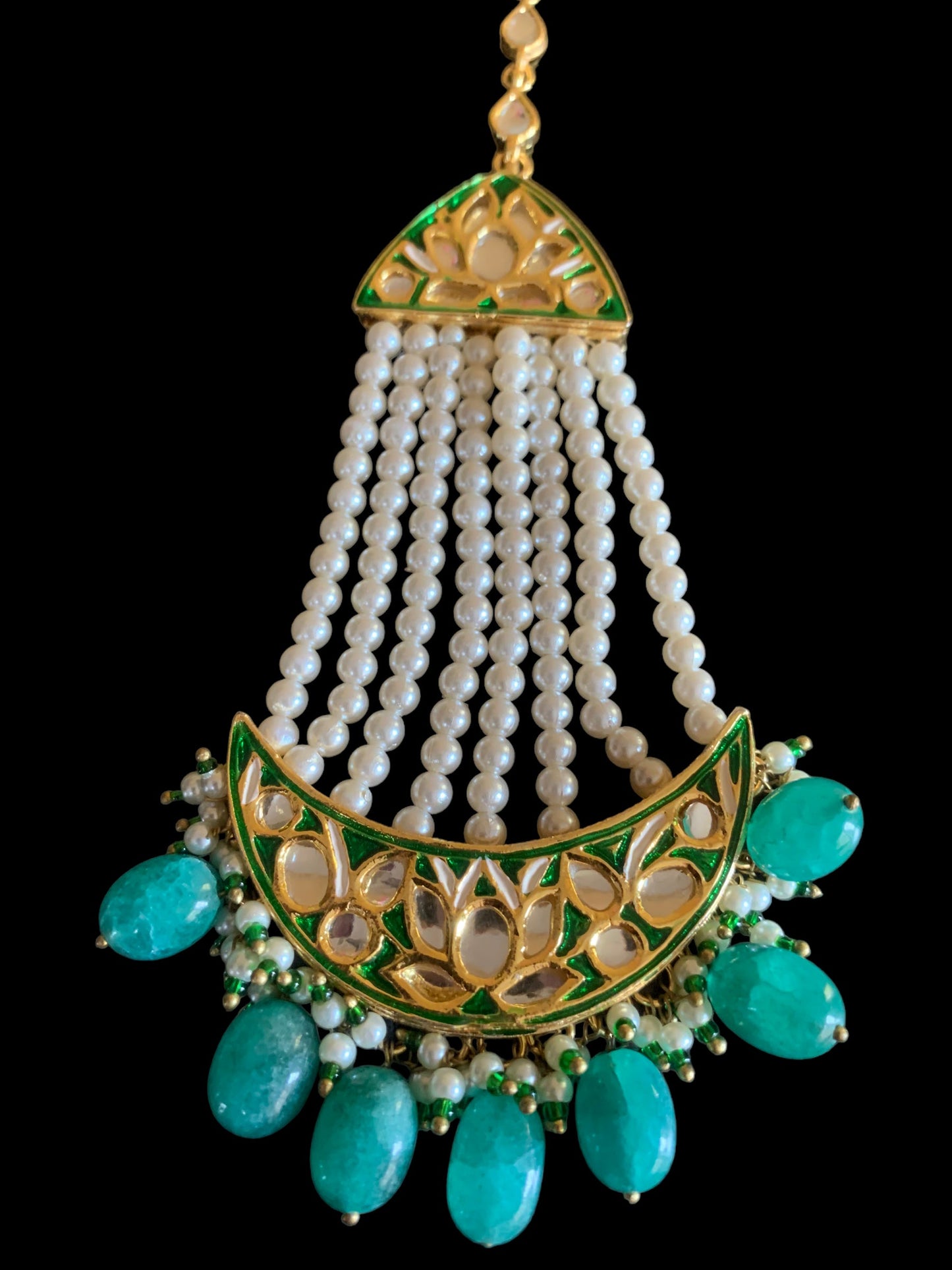 DJHR65 kundan jhoomar in green ( READY TO SHIP)
