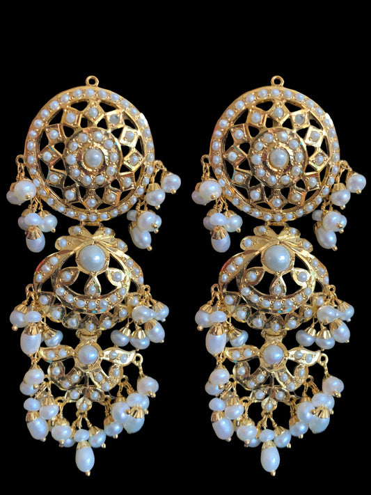 MAYA 92.5 silver gold plated earrings in pearls