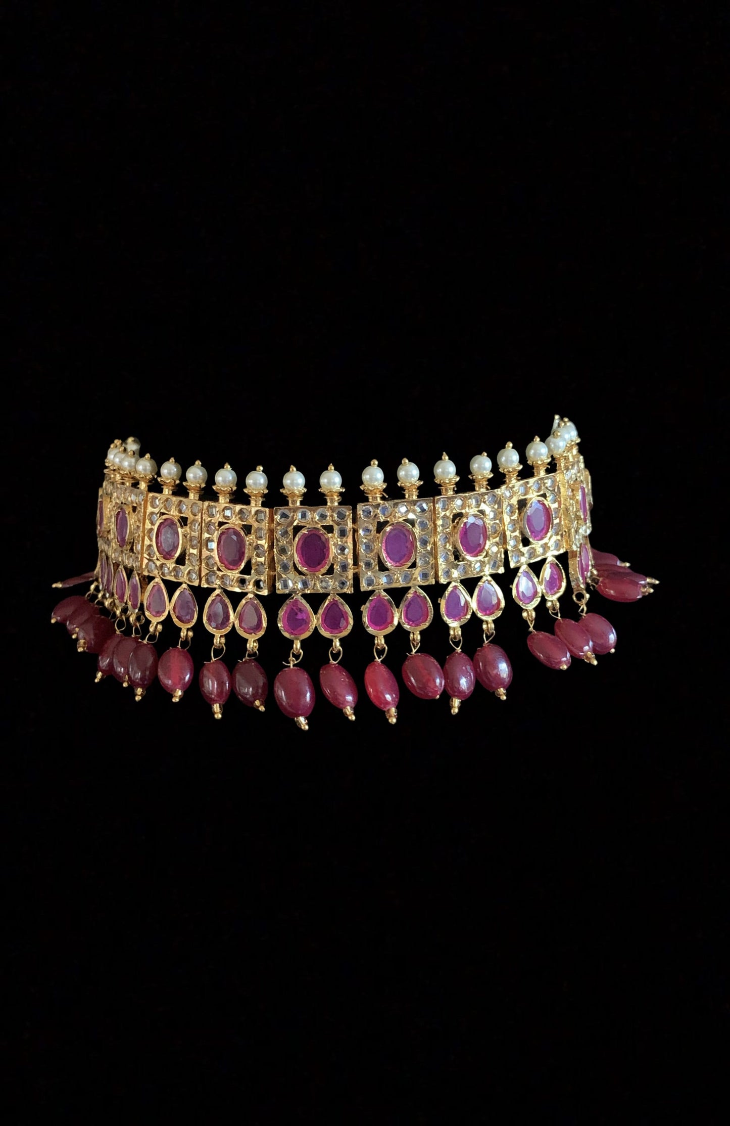 Gauhar hyderabadi choker in Ruby ( READY TO SHIP )