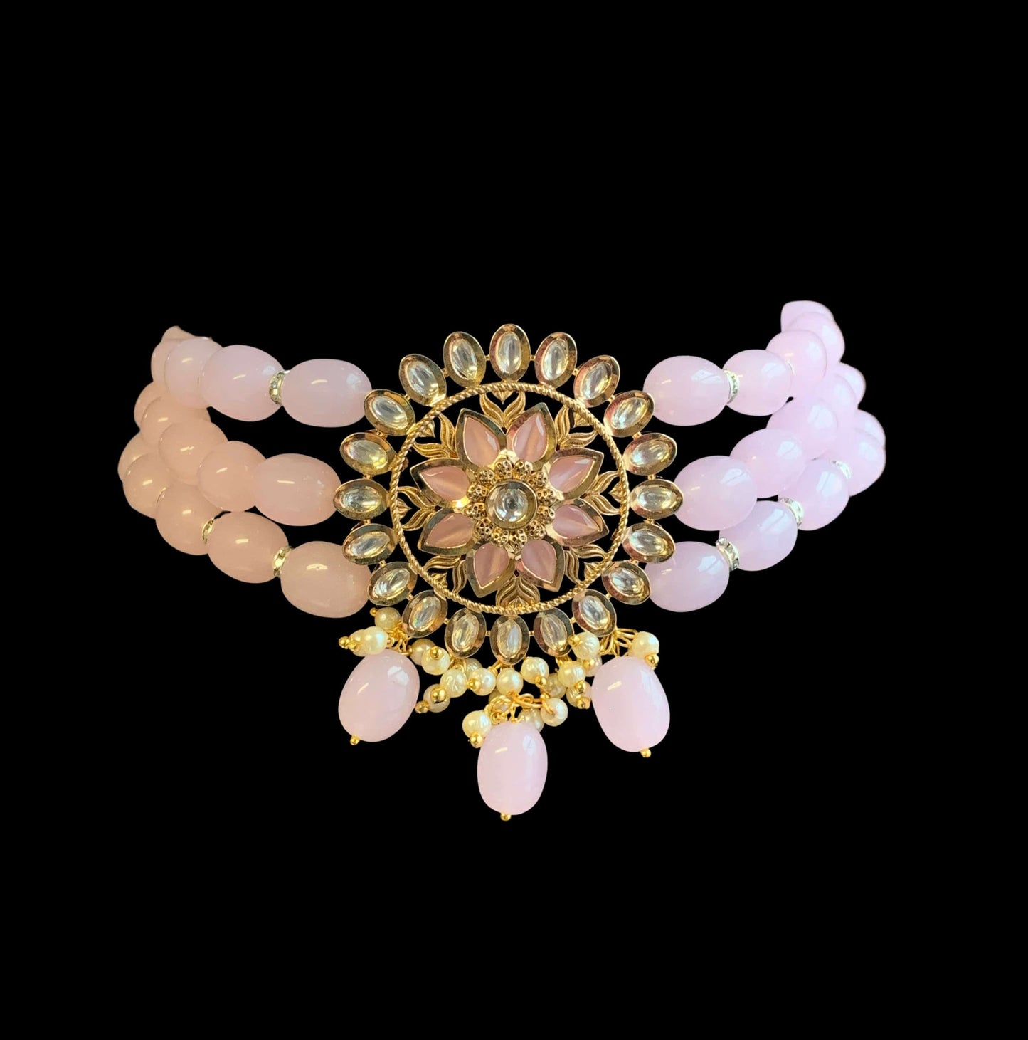C145 Barzah polki choker( pink ) ( READY TO SHIP)