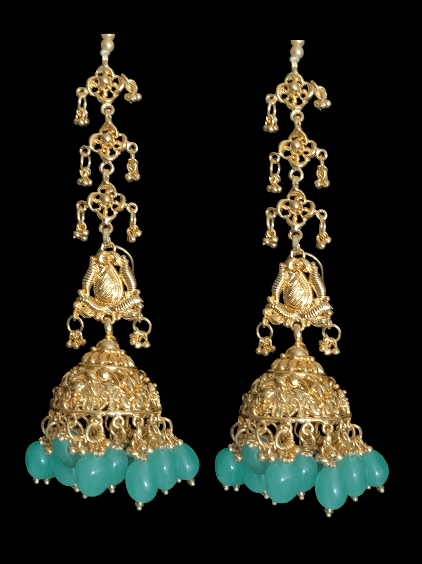 DER323 Sadhna Jhumk Earrings | Handcrafted gold plated earrings (Ready-to-Ship)