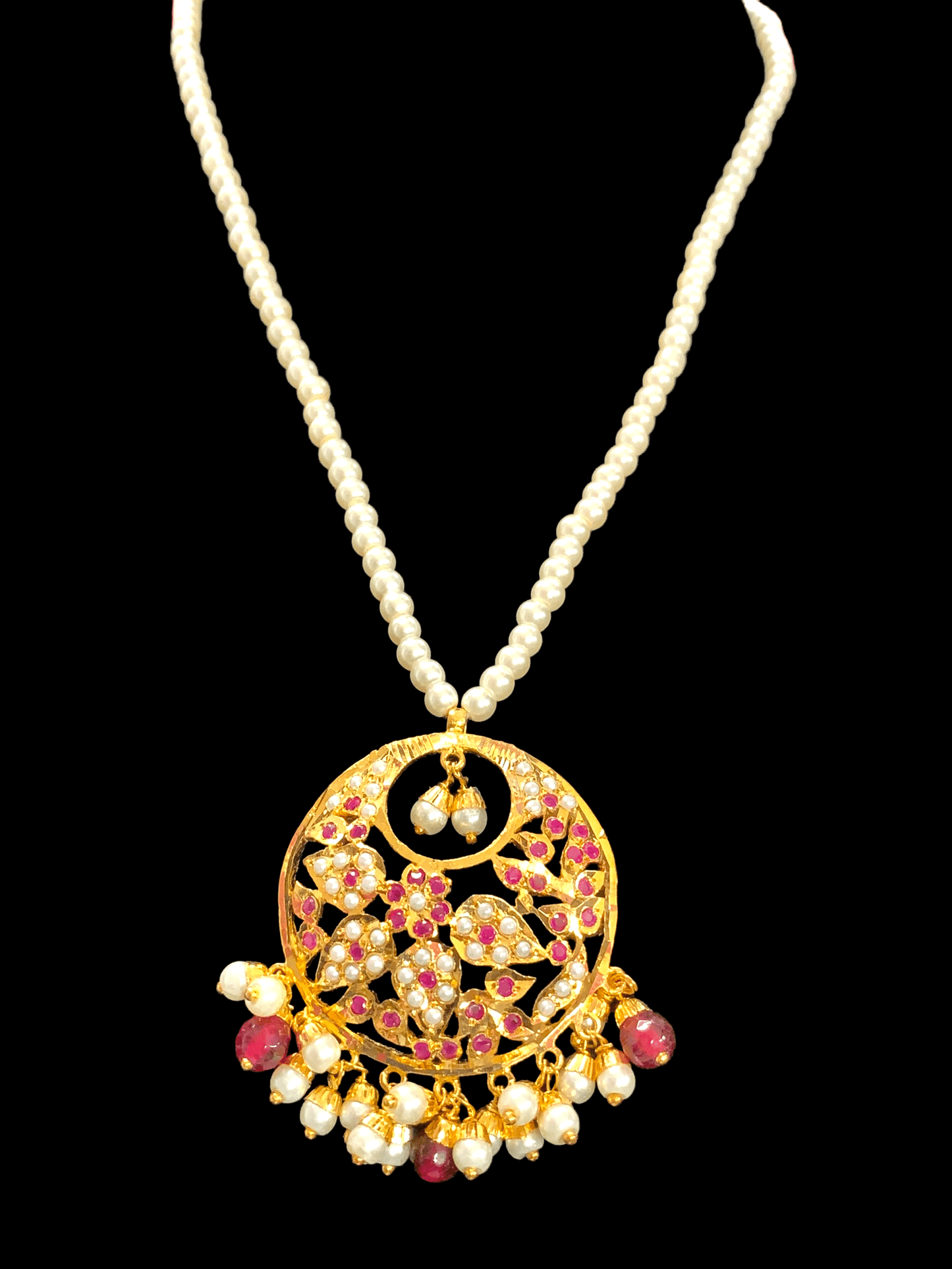 PS446 Naina pendant set ( ruby ) ( READY TO SHIP)