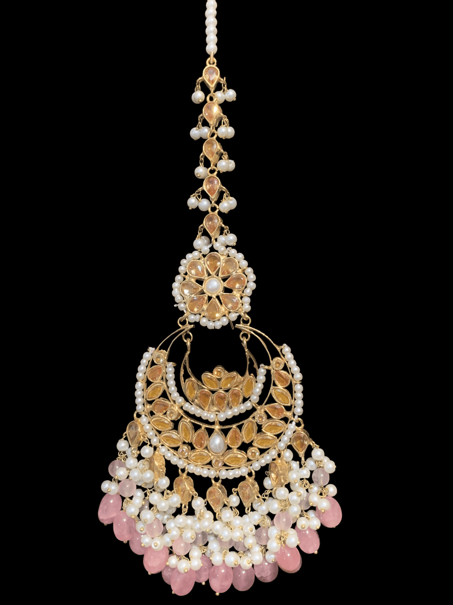 DER297 pearls and rose quartz rose quartz earrings ( READY TO SHIP)