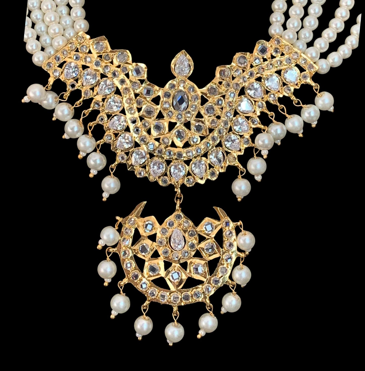 LN50 Ramia shell pearl rani haar with earrings( READY TO SHIP )