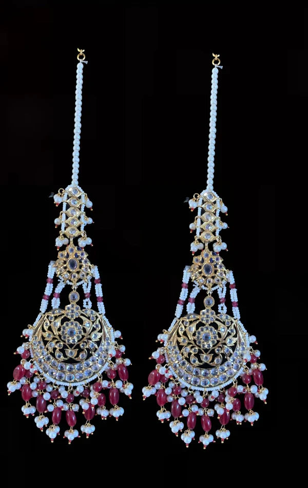 Romana earrings tika in rubies ( READY TO SHIP )