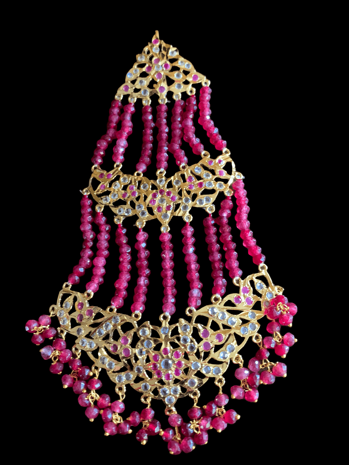DJHR12 Nisa jhoomar in ruby ( READY TO SHIP )