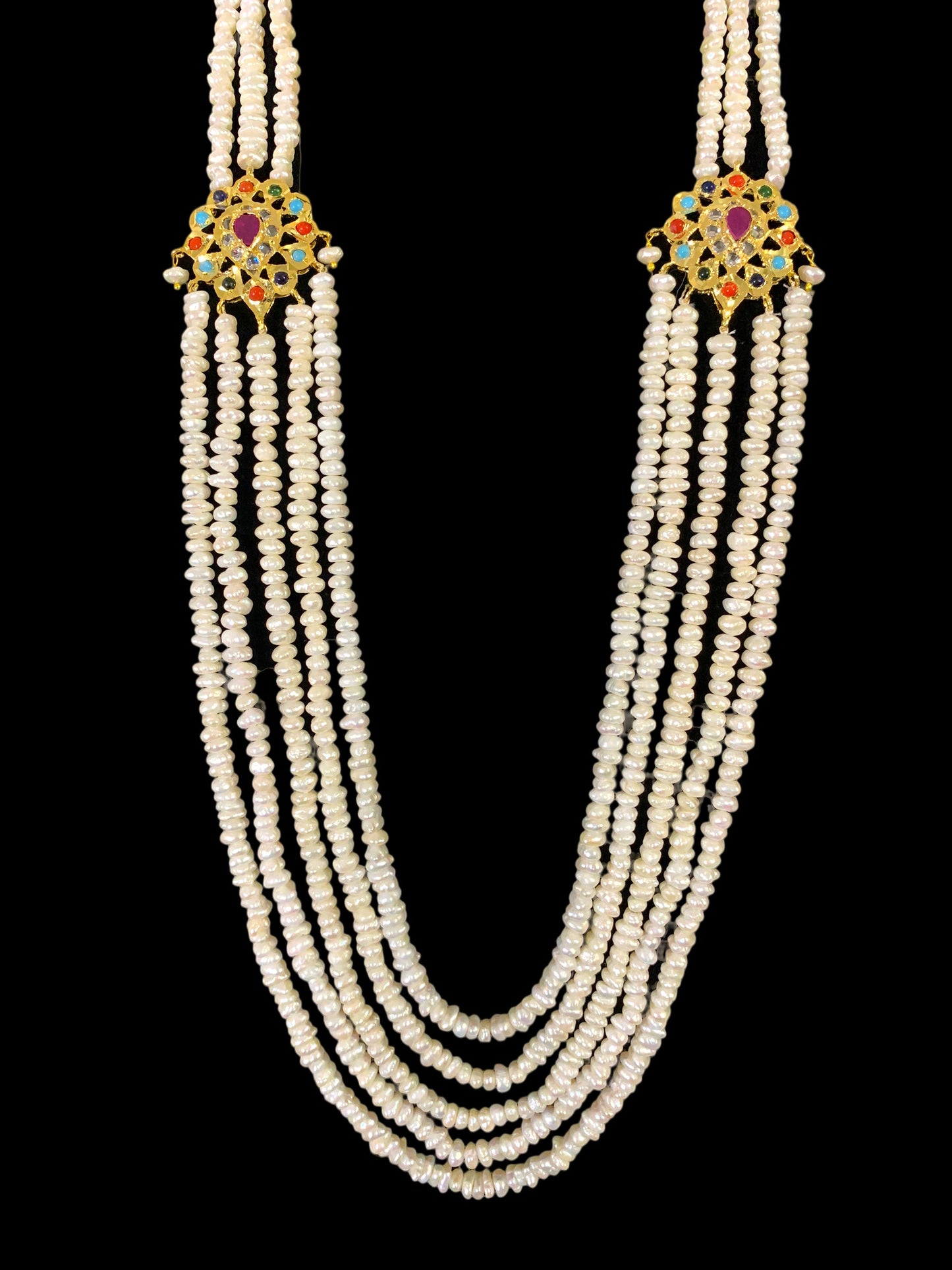 LN202 Deepa navratan fresh water pearl haar ( SHIPS IN 4 WEEKS )