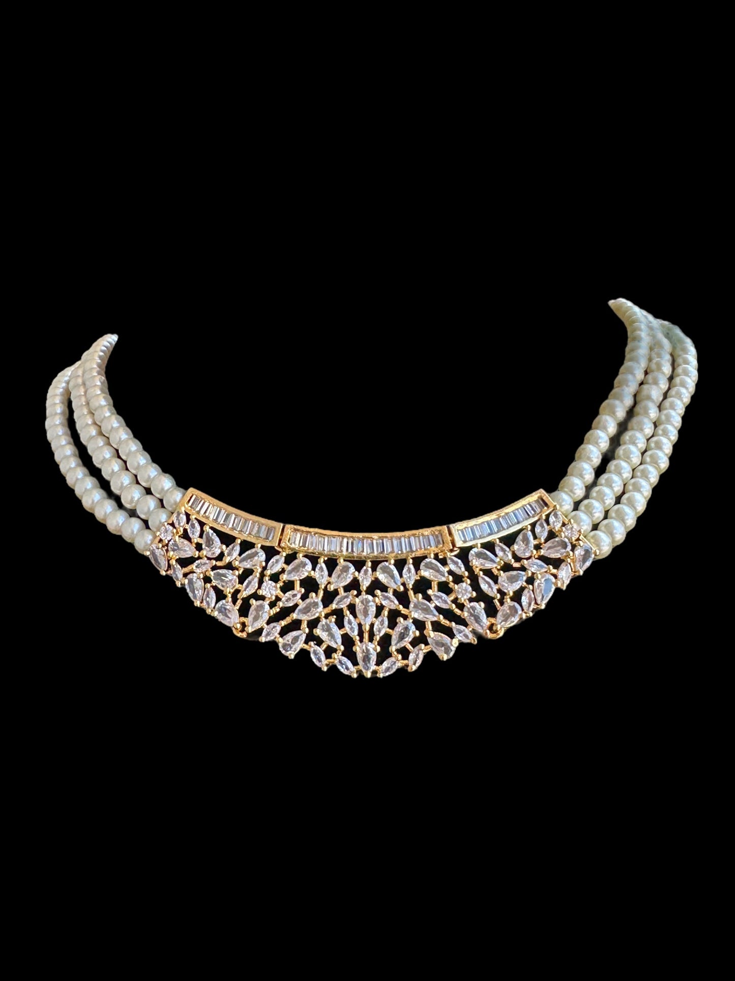 DNS9 cz necklace set in gold plating ( READY TO SHIP )