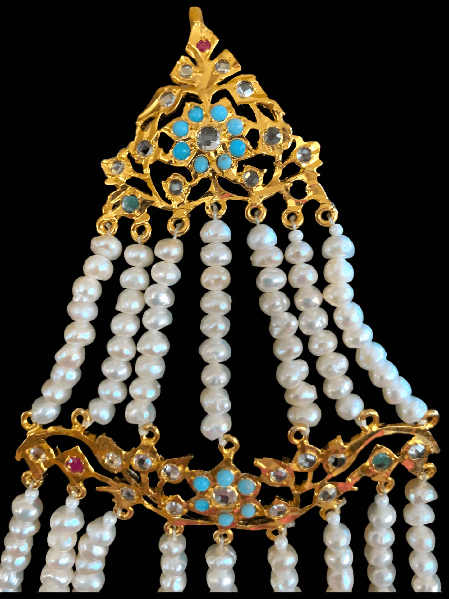 DJHR56 Leah multicolor jhoomar with fresh water pearls ( READY TO SHIP)