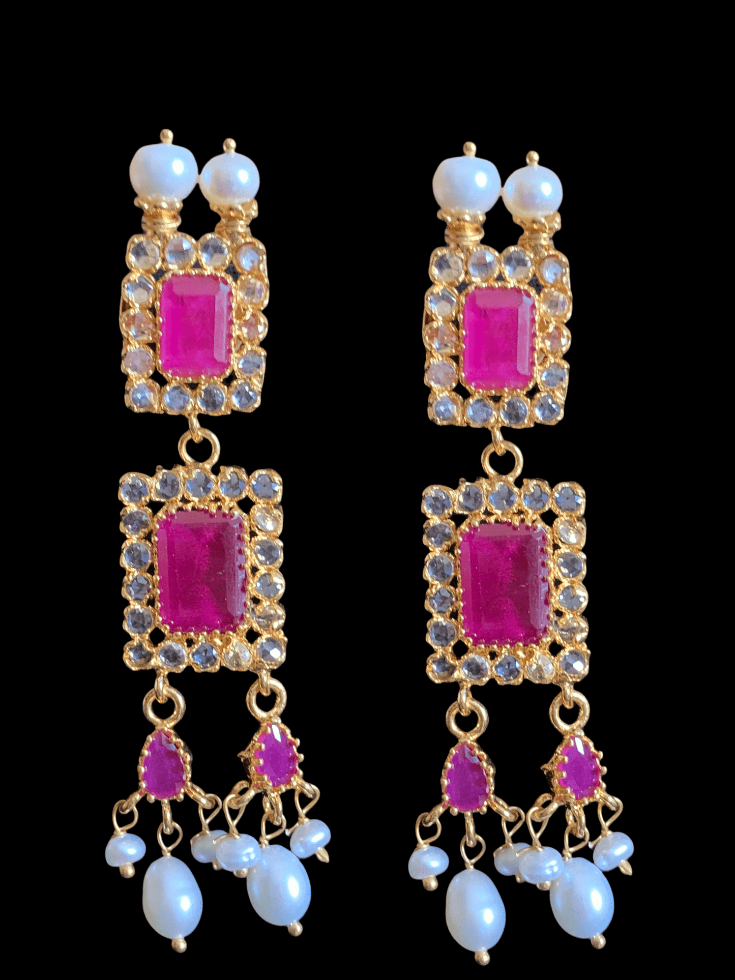 C151 Lamisha Hyderabadi choker in rubies ( READY TO SHIP)