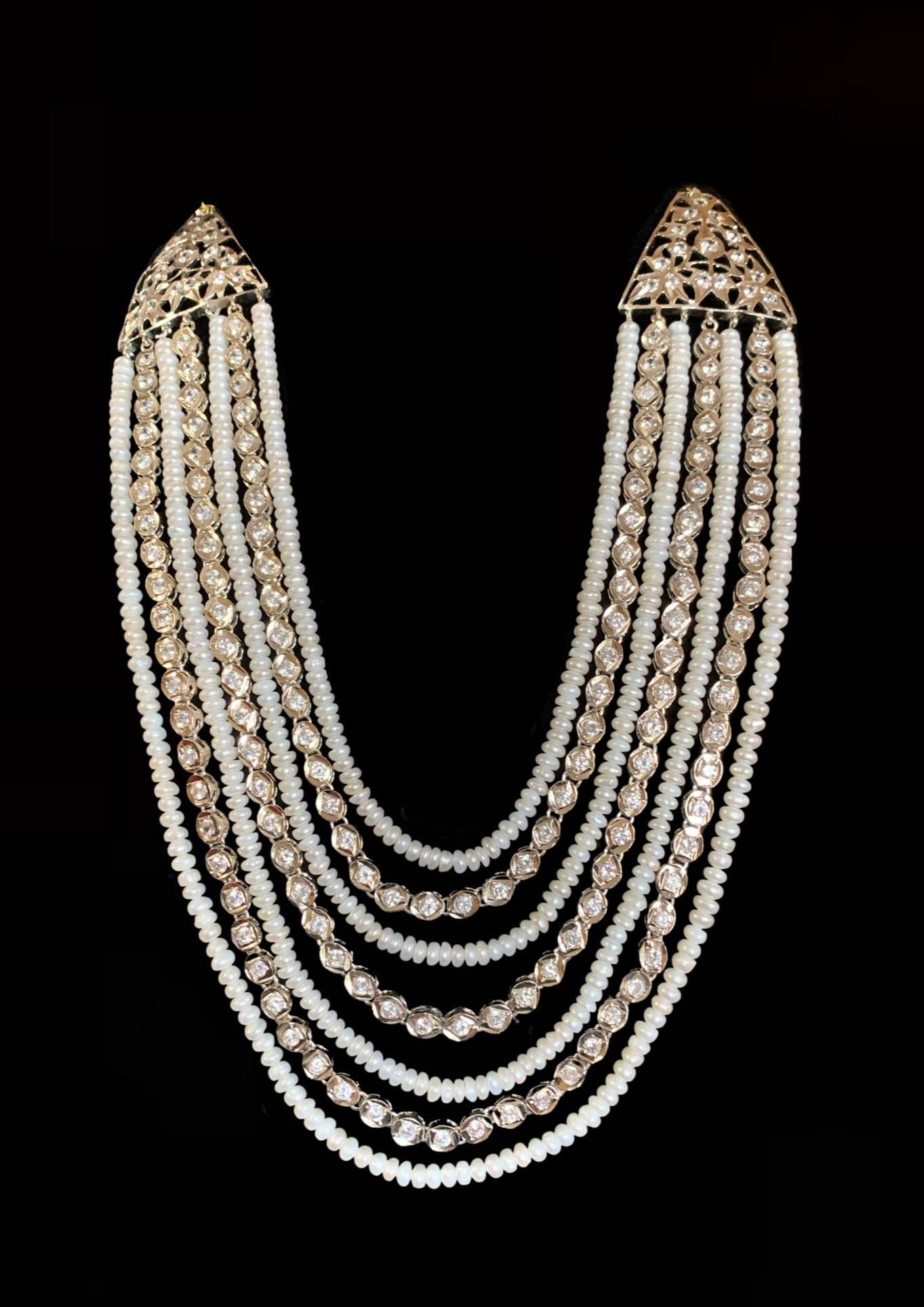 Bhanu silver plated fresh water pearl necklace (SHIPS IN 4 WEEKS )